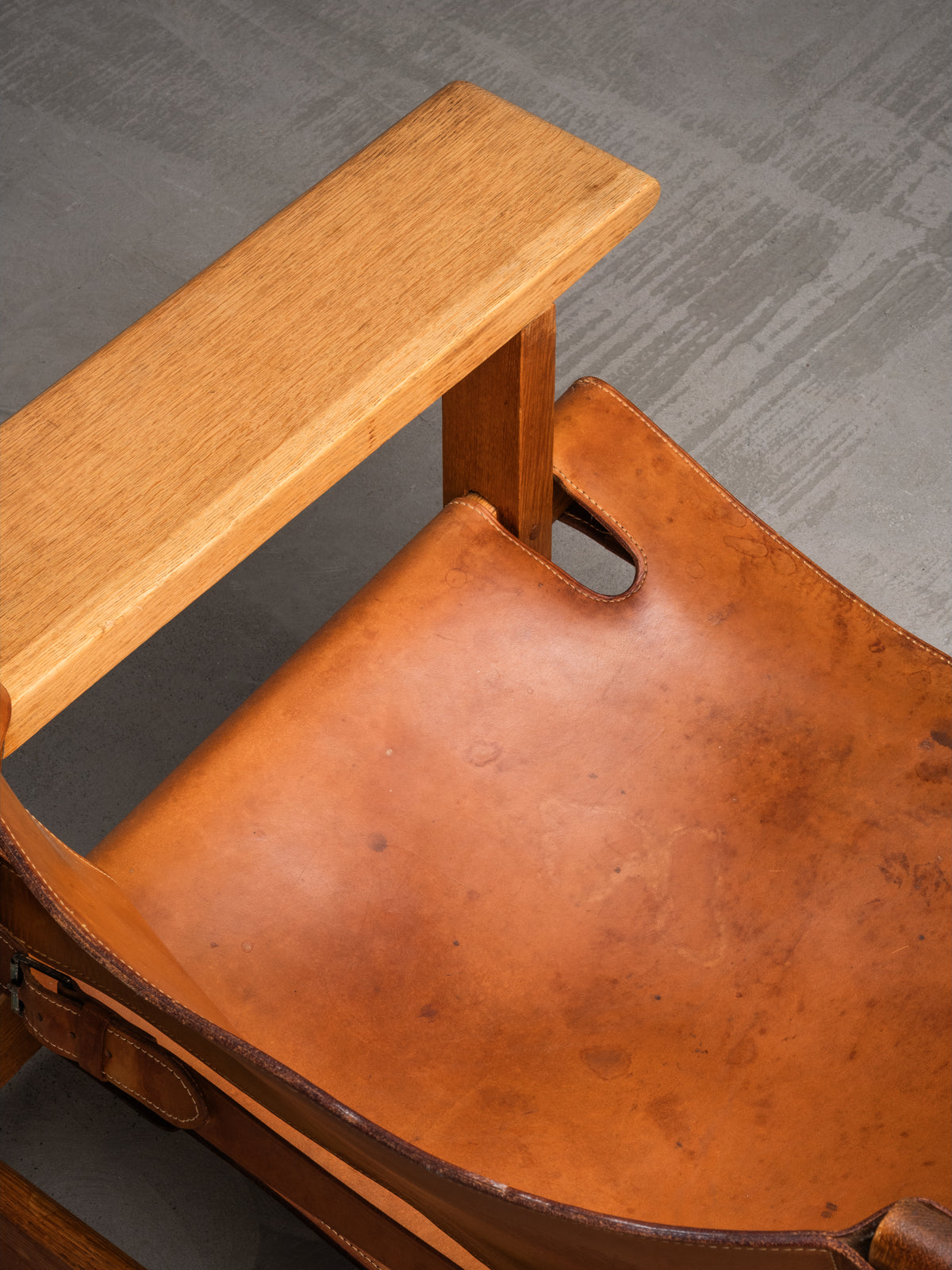 Oak &amp; Cognac Leather ‘Spanish Chair’ Model 2226 by Børge Mogensen, 1960s