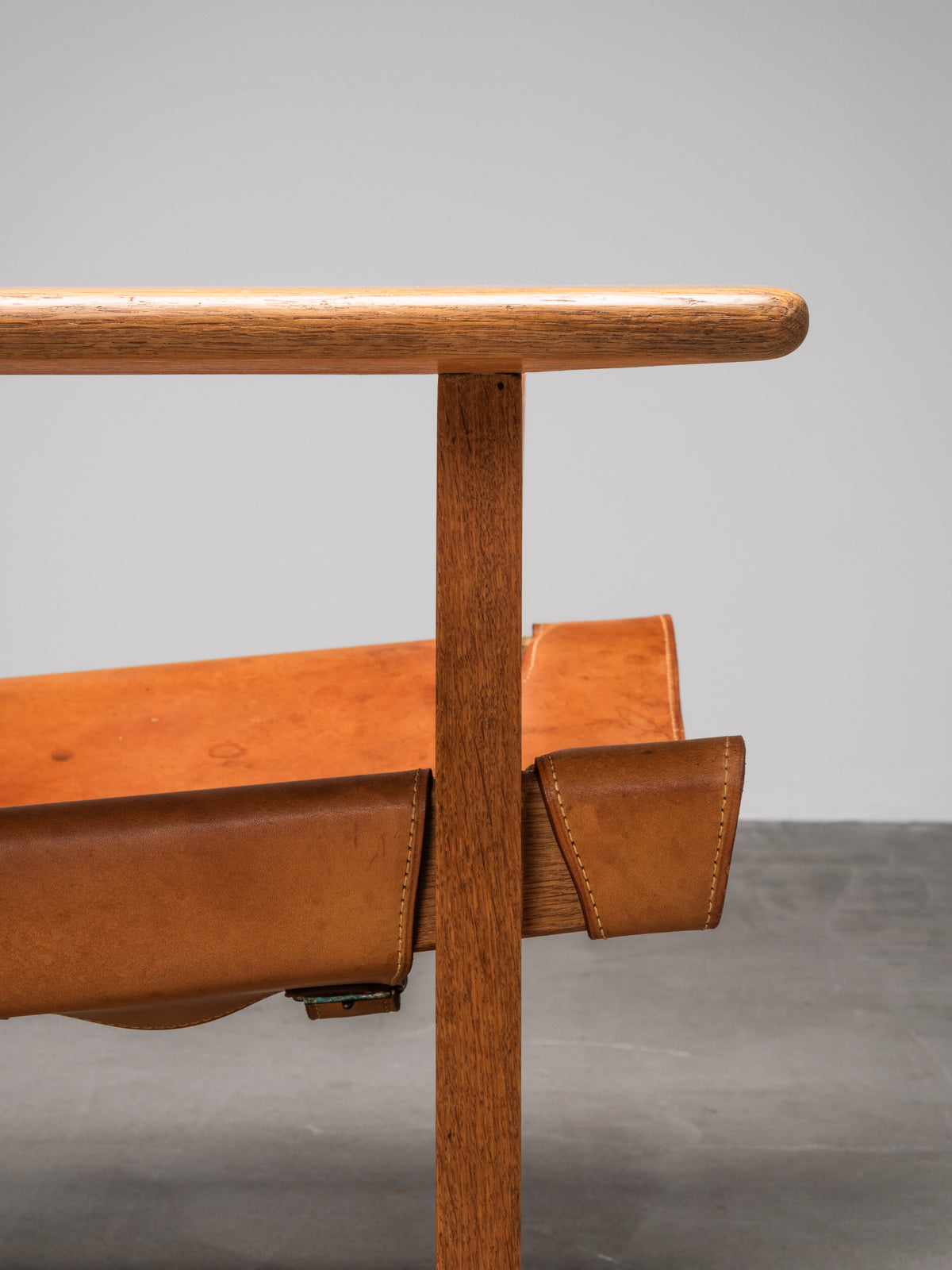 Oak &amp; Cognac Leather ‘Spanish Chair’ Model 2226 by Børge Mogensen, 1960s