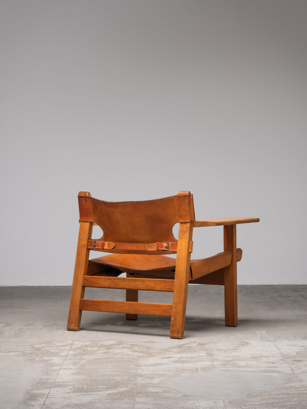 Oak &amp; Cognac Leather ‘Spanish Chair’ Model 2226 by Børge Mogensen, 1960s