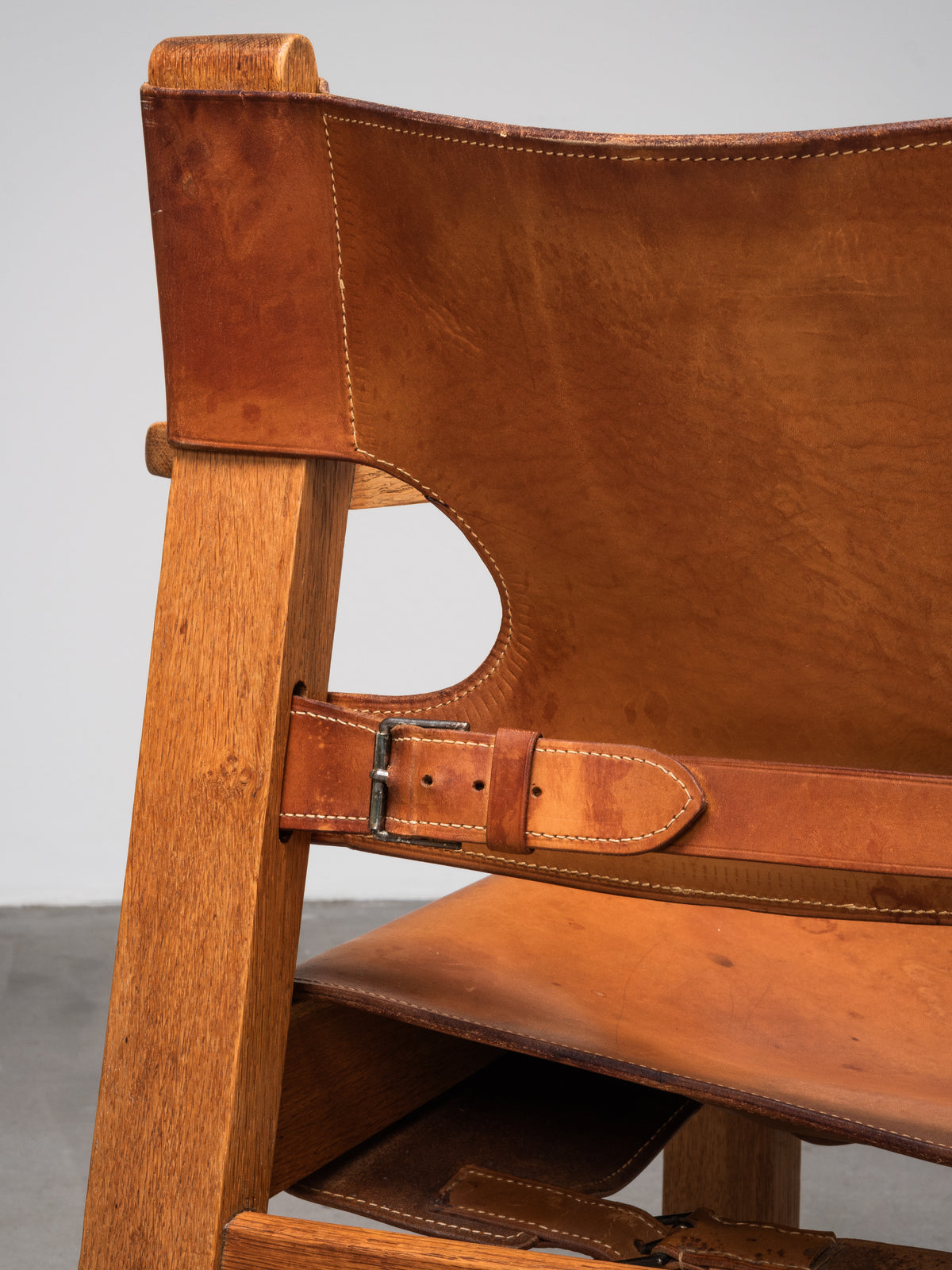 Oak &amp; Cognac Leather ‘Spanish Chair’ Model 2226 by Børge Mogensen, 1960s