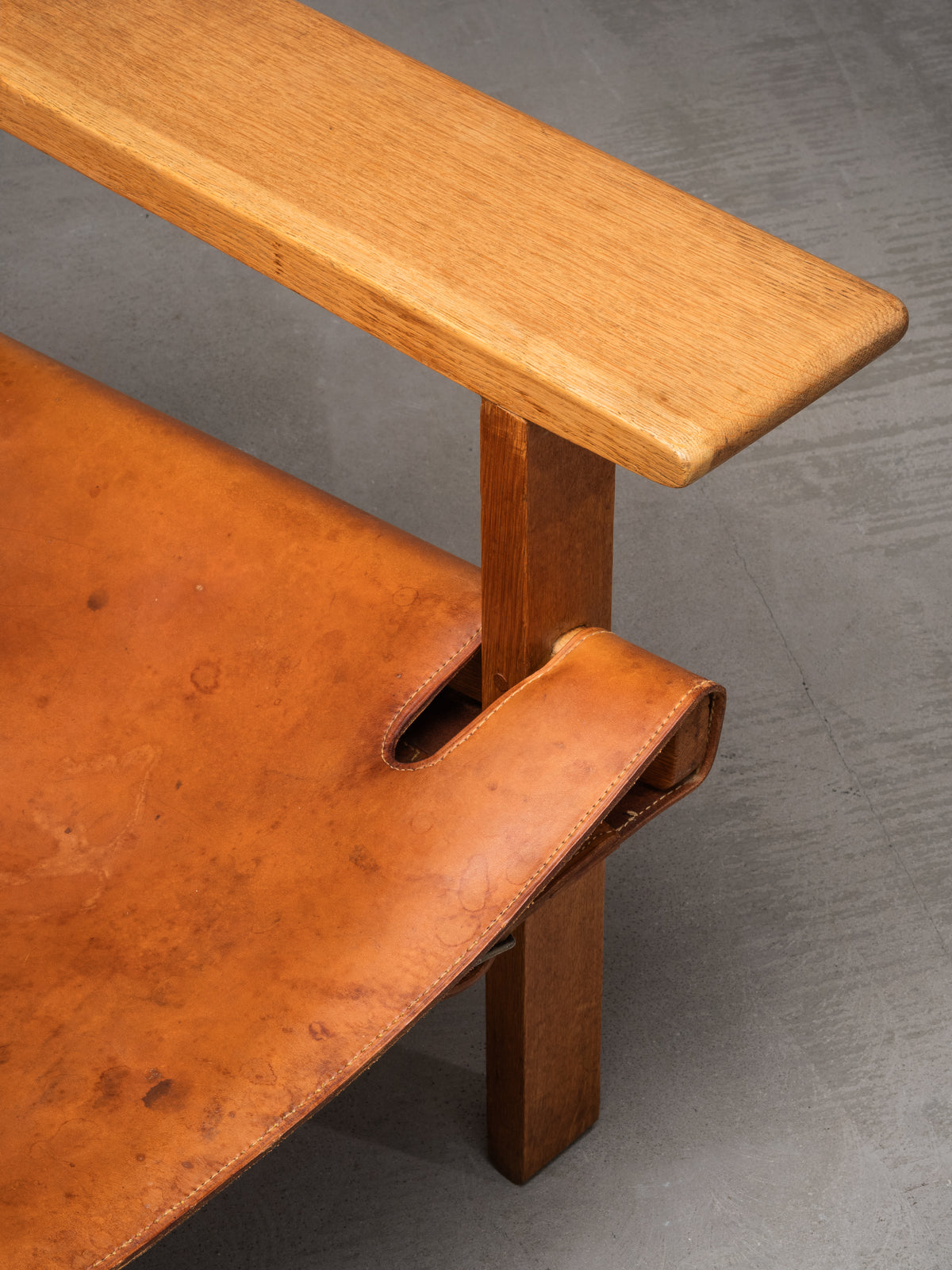 Oak &amp; Cognac Leather ‘Spanish Chair’ Model 2226 by Børge Mogensen, 1960s