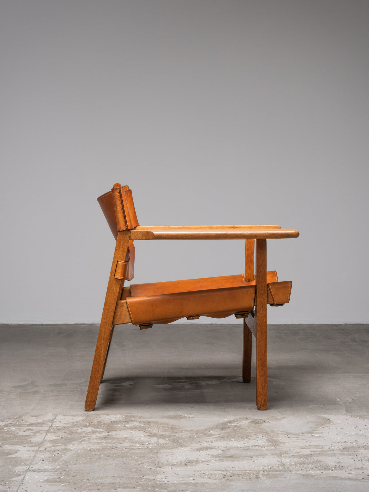 Oak &amp; Cognac Leather ‘Spanish Chair’ Model 2226 by Børge Mogensen, 1960s