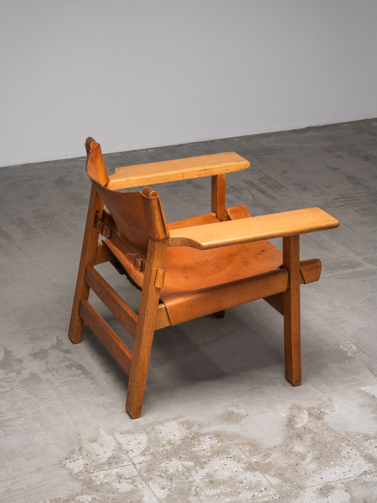 Oak &amp; Cognac Leather ‘Spanish Chair’ Model 2226 by Børge Mogensen, 1960s