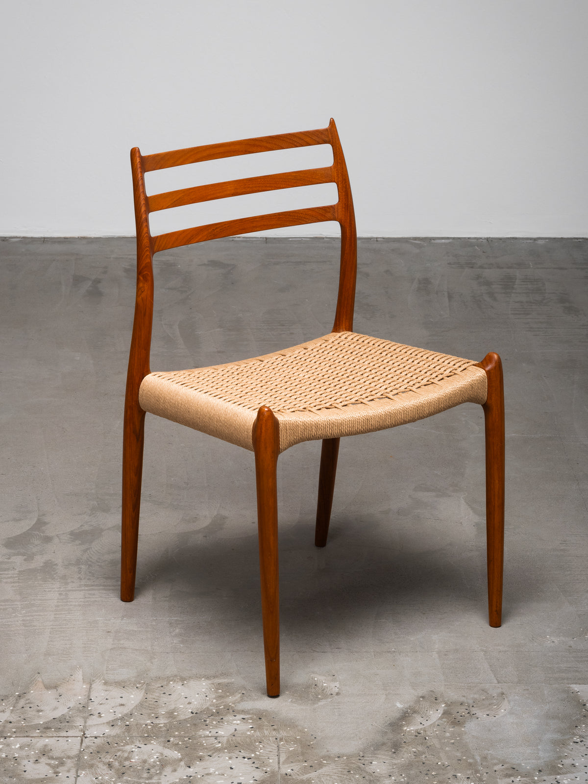 Set of 6 Niels O. Møller Model 78 Teak &amp; Papercord Dining Chairs, Denmark, 1960s