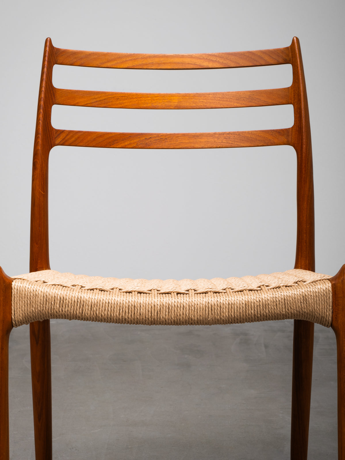 Set of 6 Niels O. Møller Model 78 Teak &amp; Papercord Dining Chairs, Denmark, 1960s