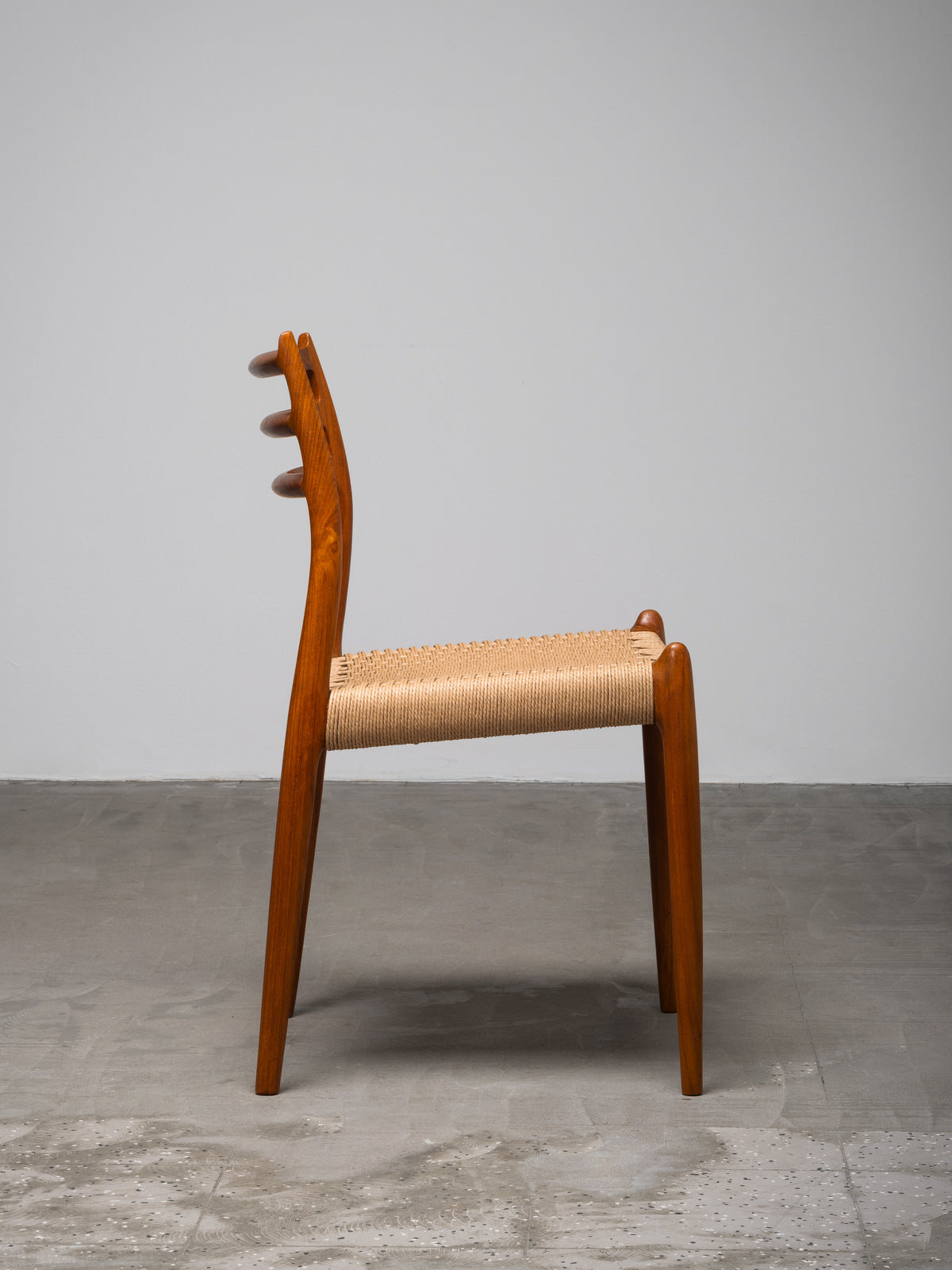 Set of 6 Niels O. Møller Model 78 Teak &amp; Papercord Dining Chairs, Denmark, 1960s
