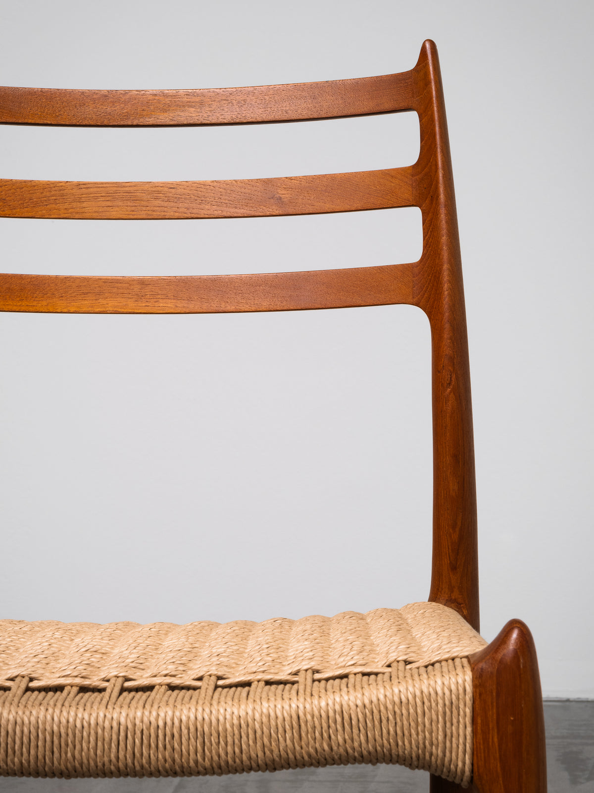 Set of 6 Niels O. Møller Model 78 Teak &amp; Papercord Dining Chairs, Denmark, 1960s