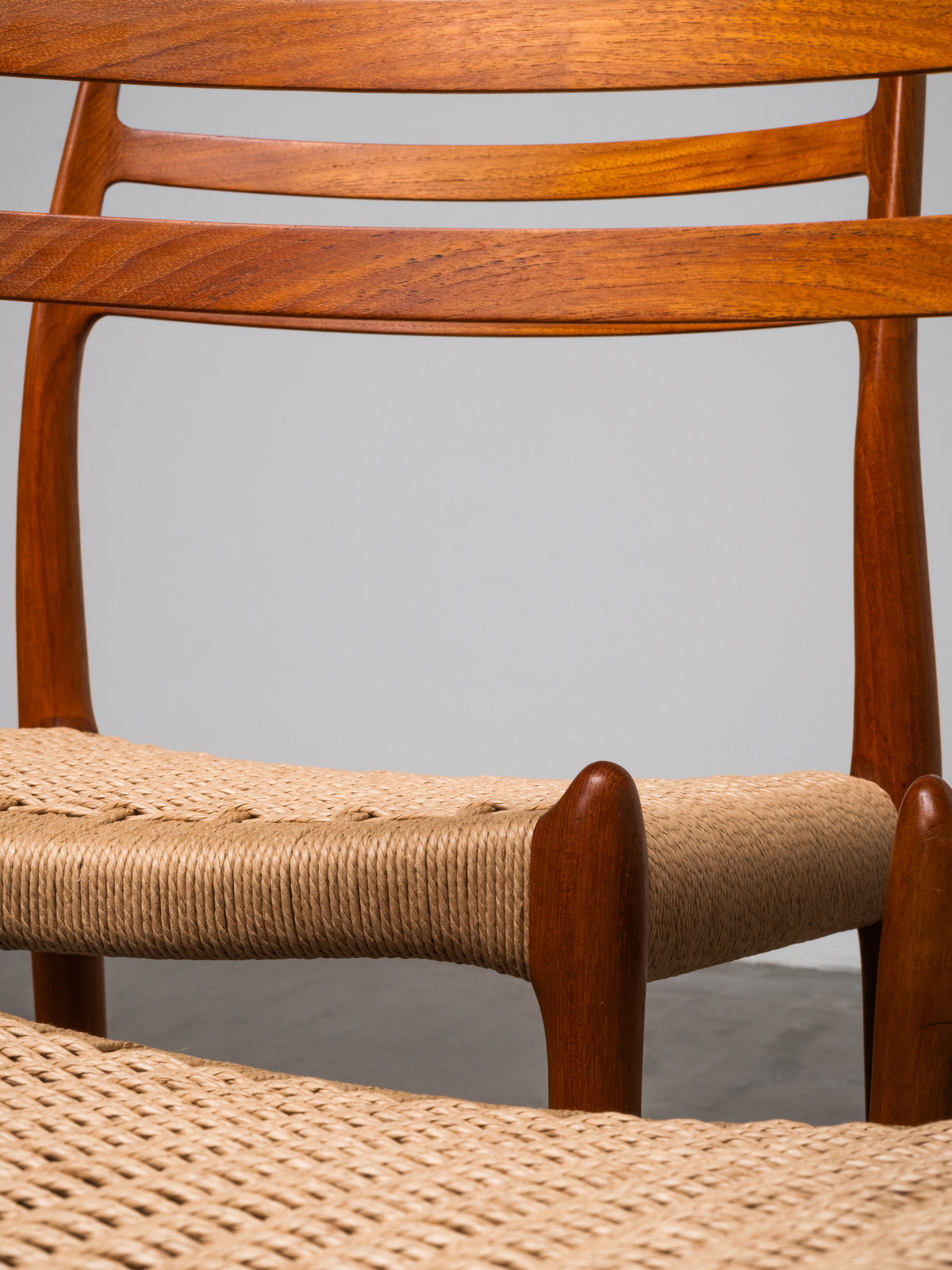 Set of 6 Niels O. Møller Model 78 Teak &amp; Papercord Dining Chairs, Denmark, 1960s