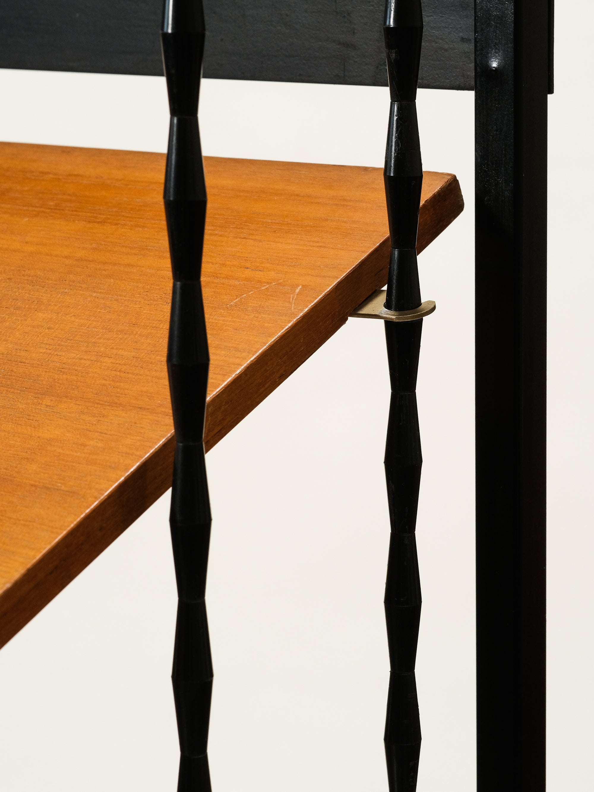 Teak &amp; Metal Bookshelf with Glass Door Cabinet, 1960s