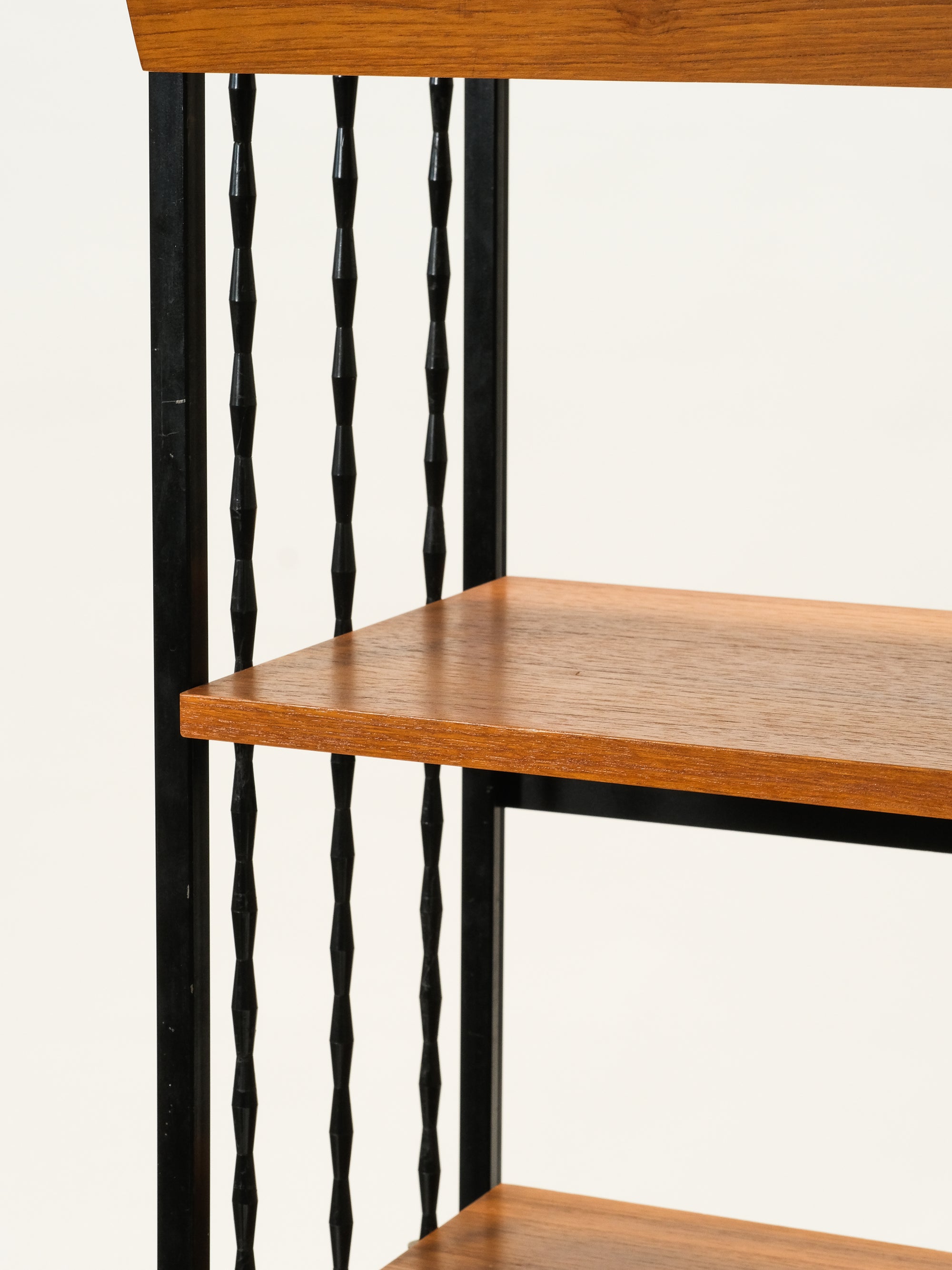 Teak &amp; Metal Bookshelf with Glass Door Cabinet, 1960s