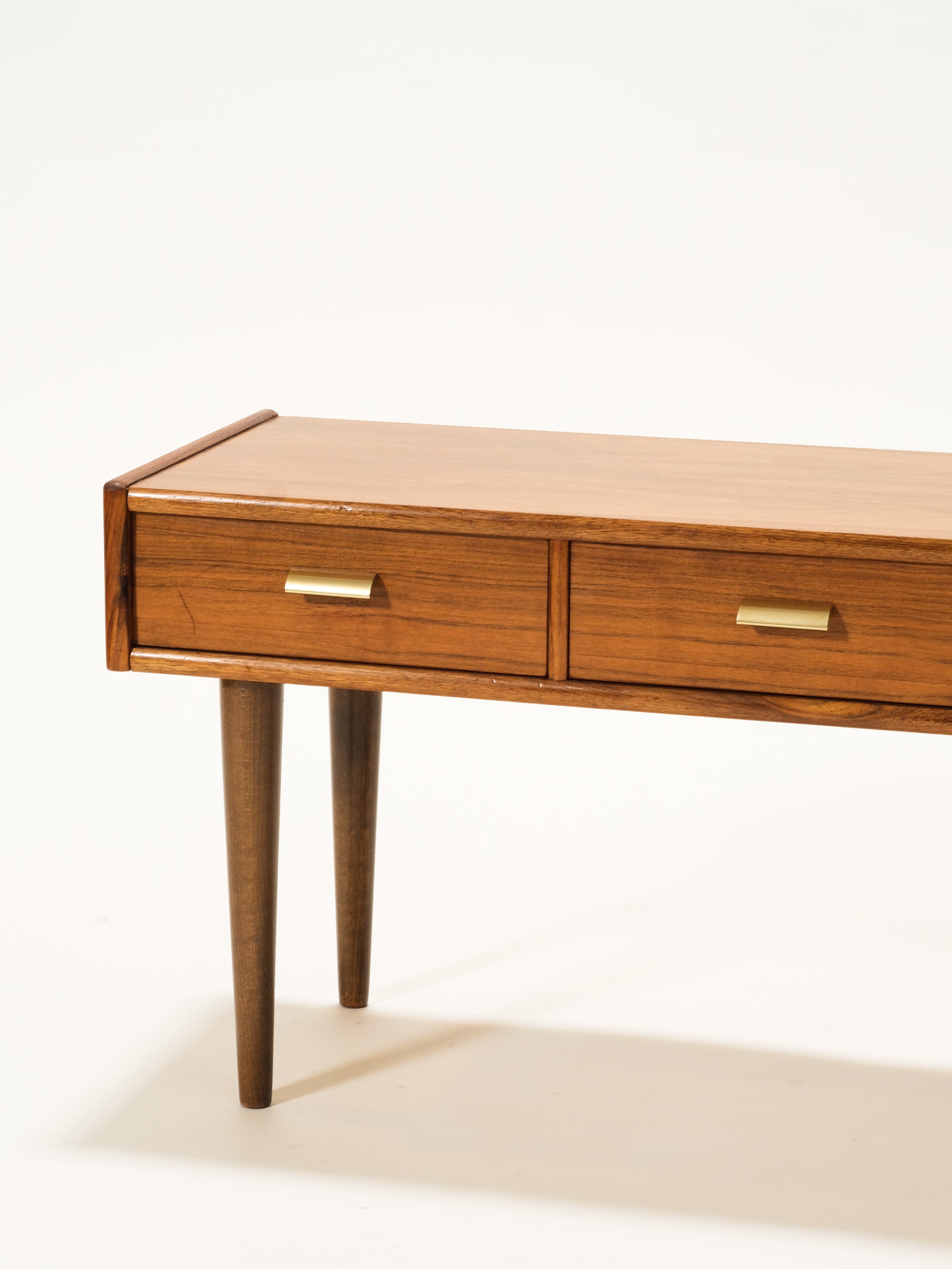 Mid-Century Three Drawer Unit with Brass Pulls