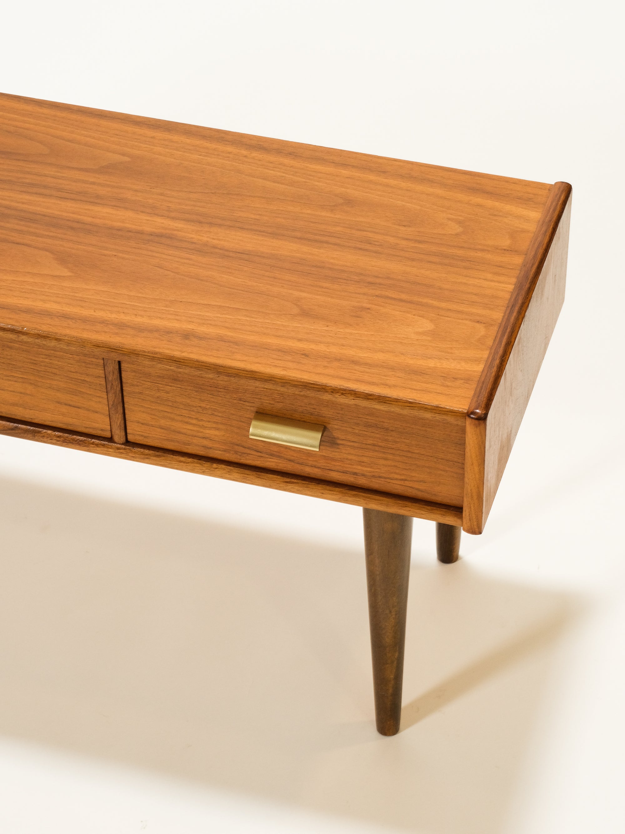 Mid-Century Three Drawer Unit with Brass Pulls