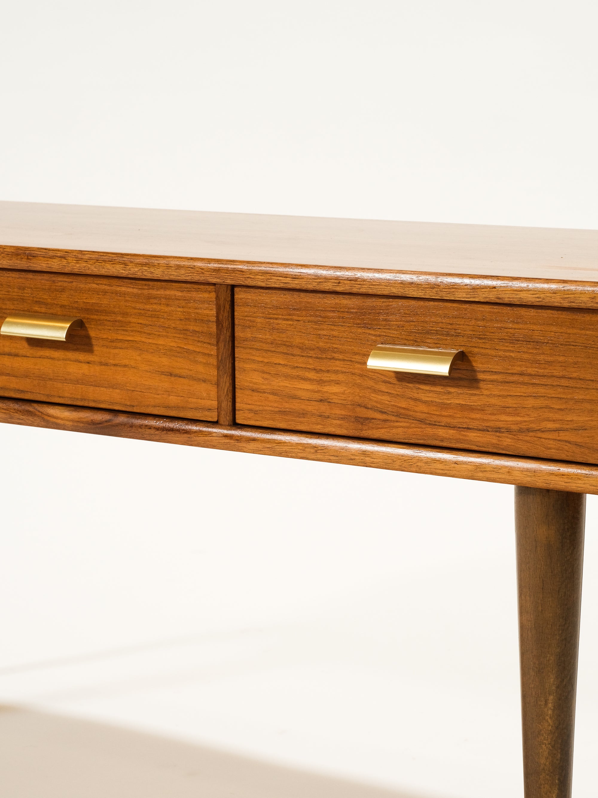 Mid-Century Three Drawer Unit with Brass Pulls