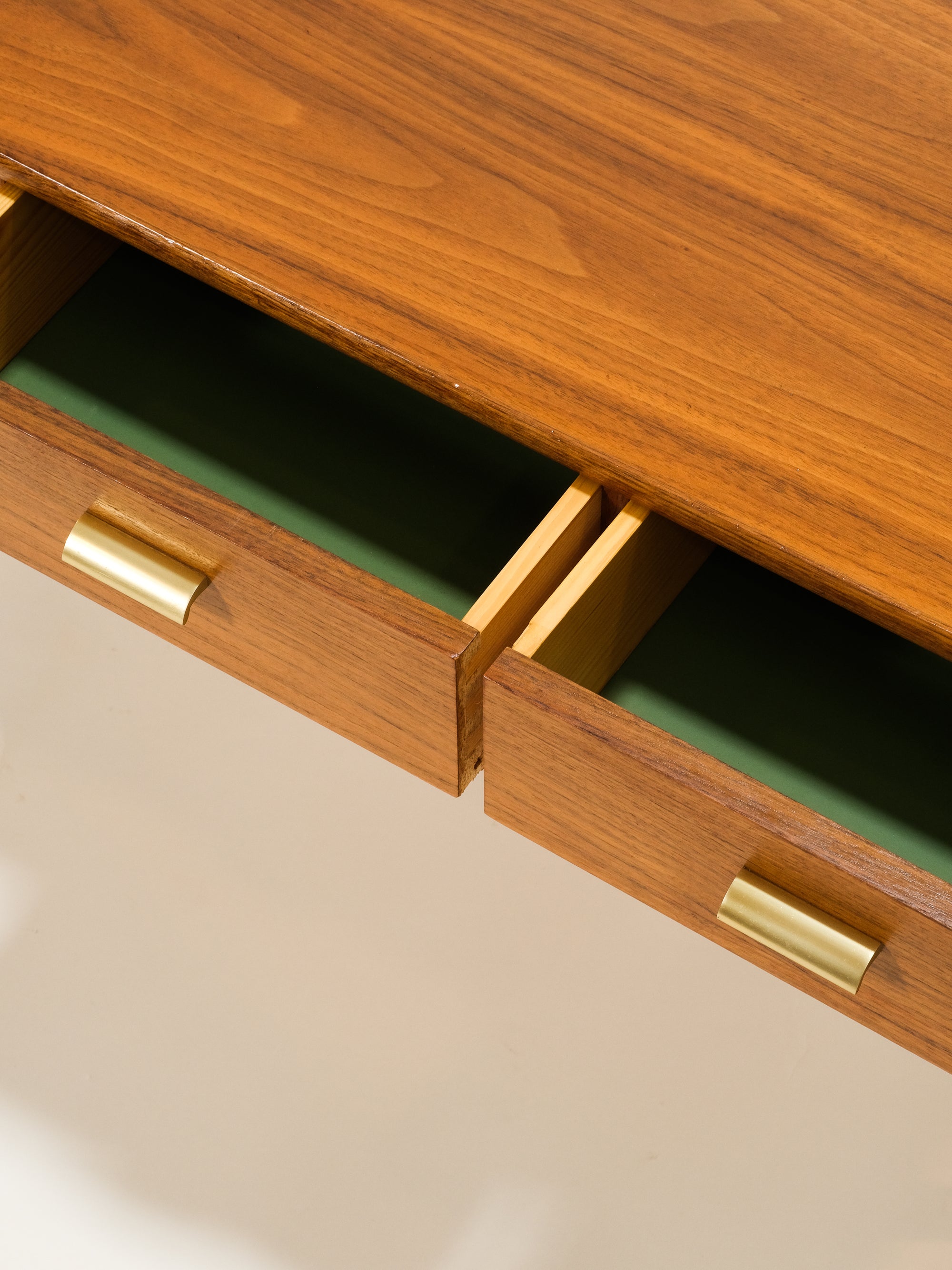Mid-Century Three Drawer Unit with Brass Pulls