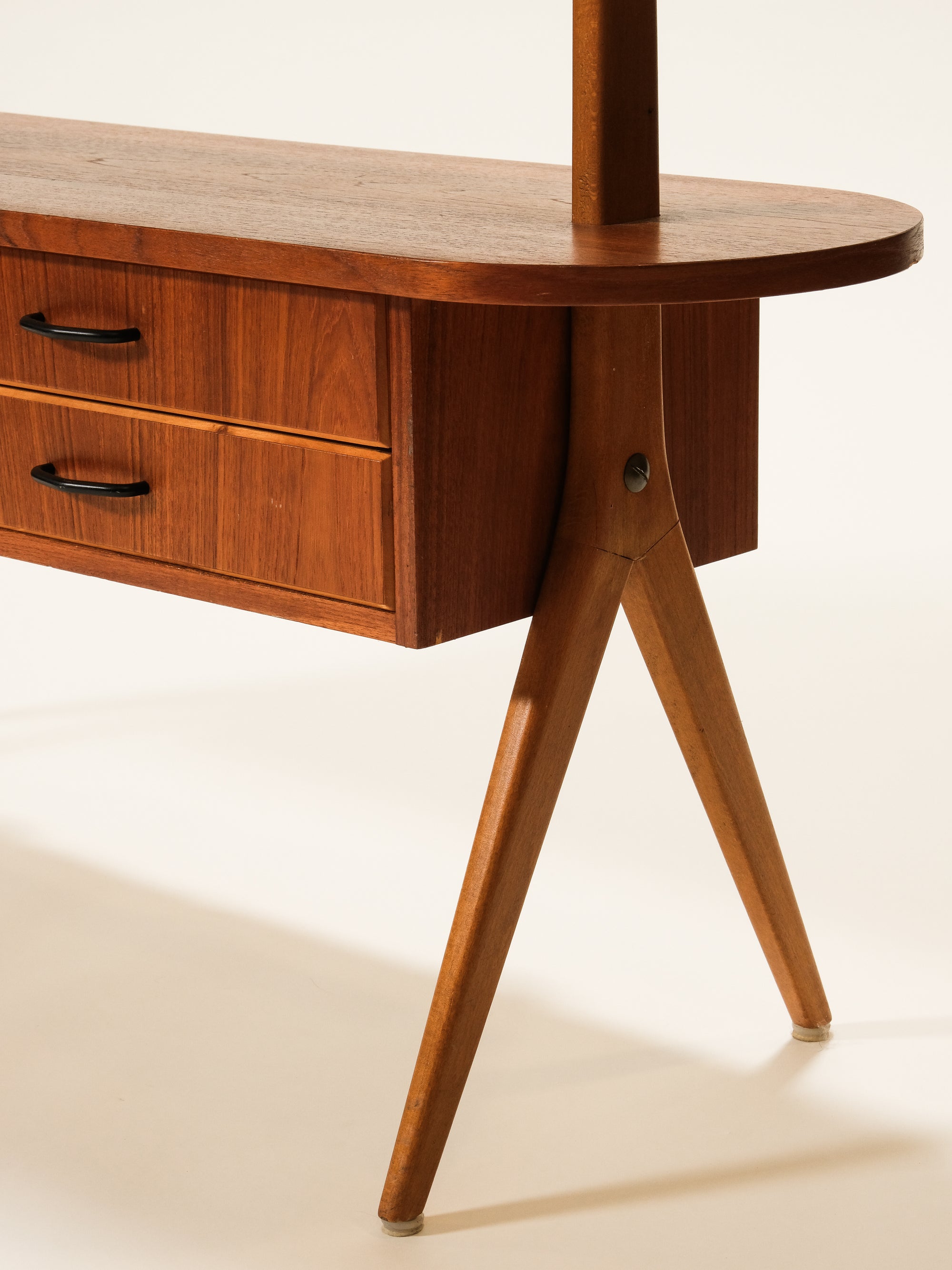 Scandinavian Double-Sided Teak Shelf, 1950s