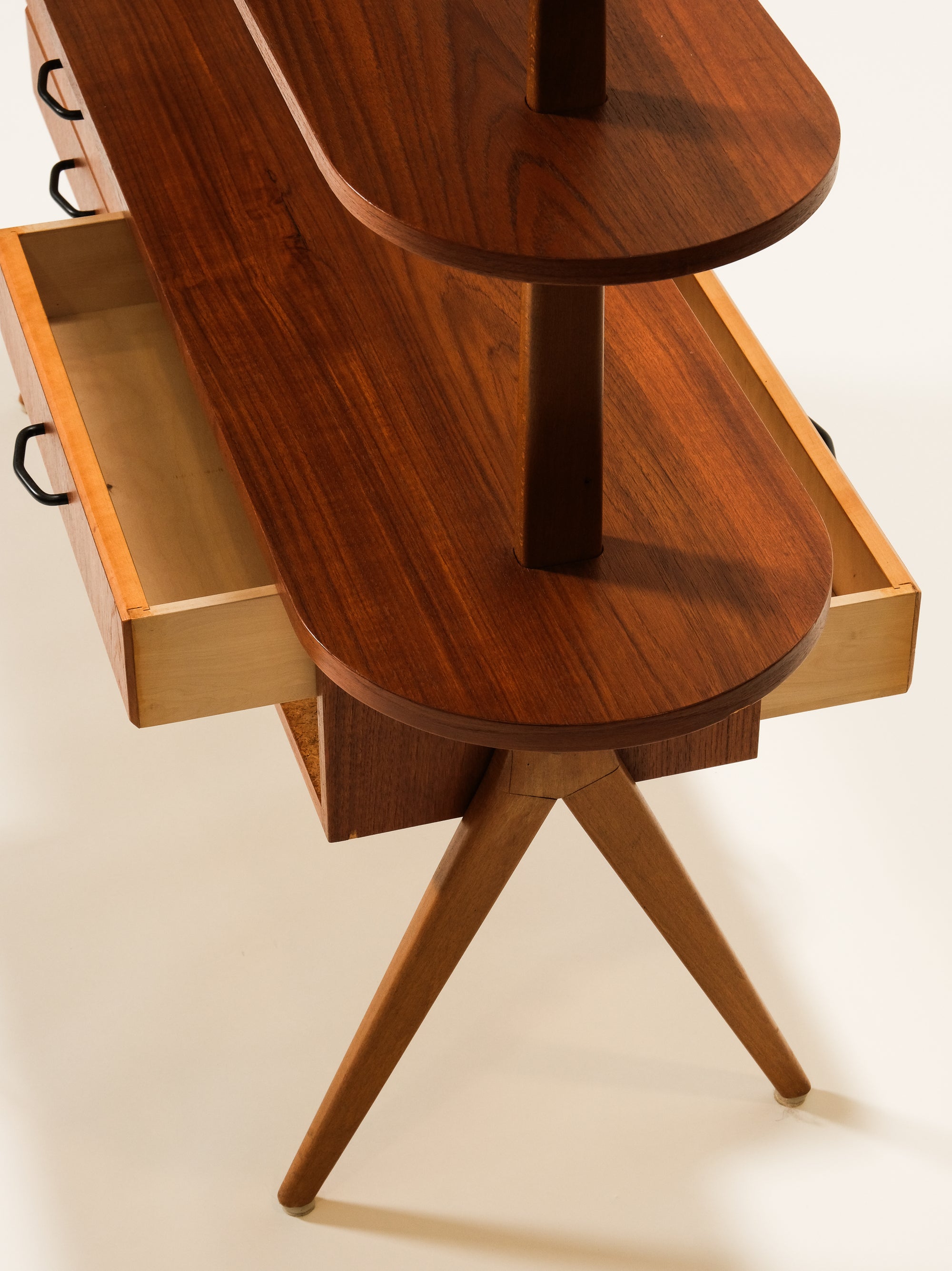 Scandinavian Double-Sided Teak Shelf, 1950s