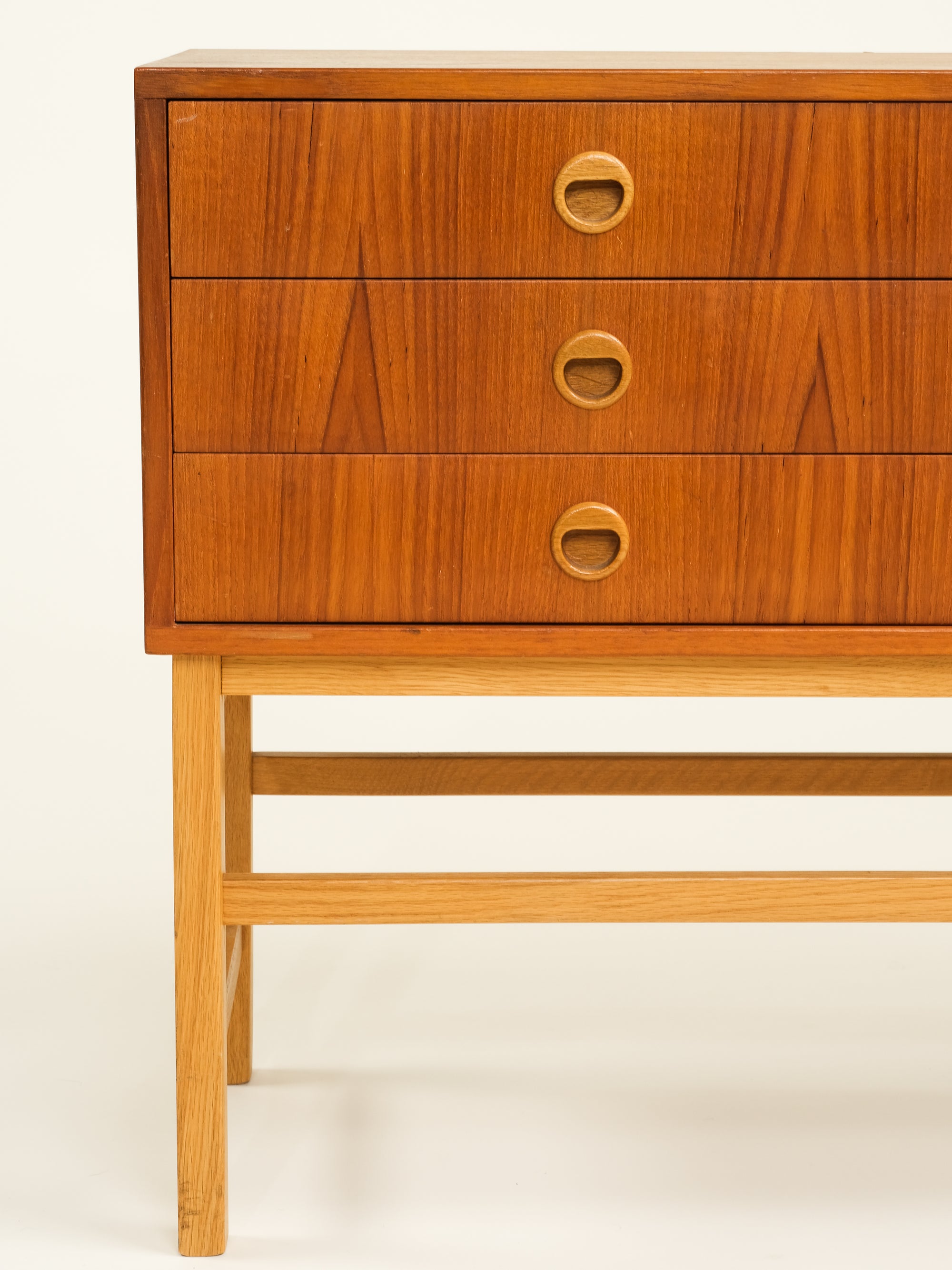 Scandinavian Mid-Century Five Drawer Console Table in Teak &amp; Oak