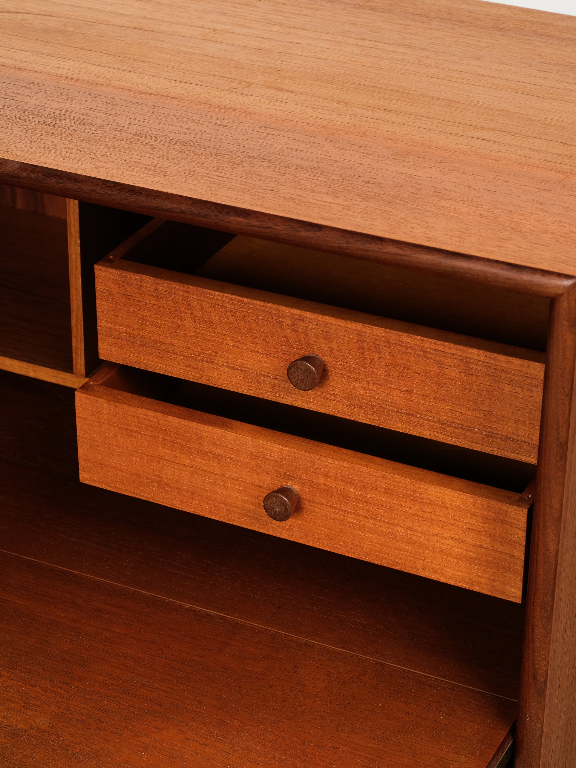 Teak Secretaire with Sliding Doors by Bräntorps, Sweden, 1950s