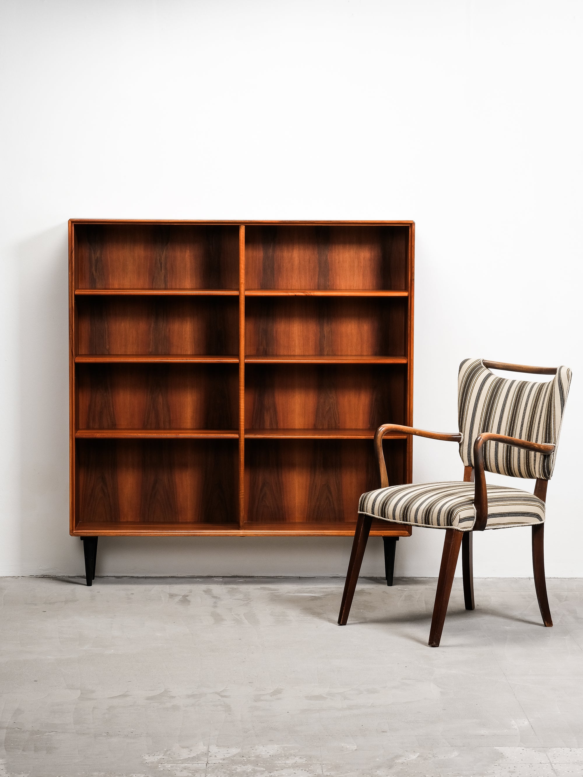 Freestanding Mid-Century Walnut Bookcase, Sweden, 1960s