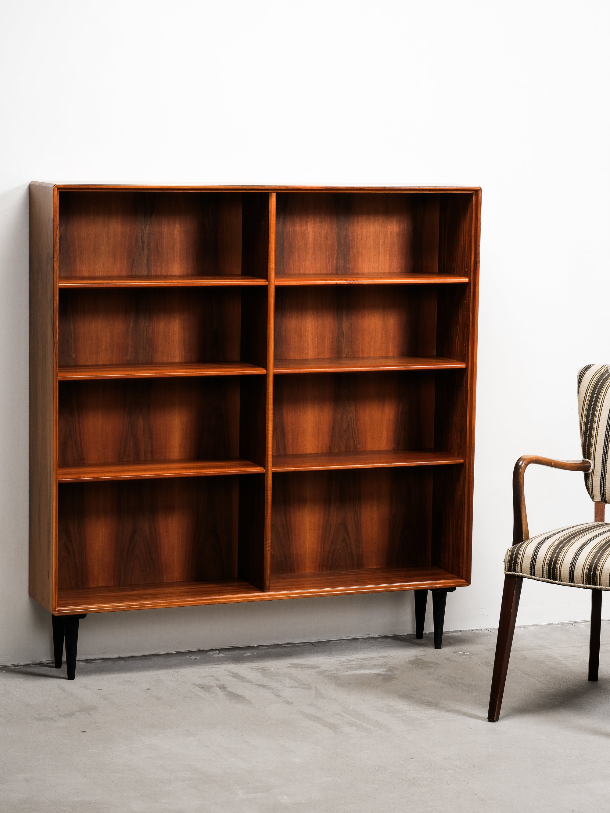 Freestanding Mid-Century Walnut Bookcase, Sweden, 1960s