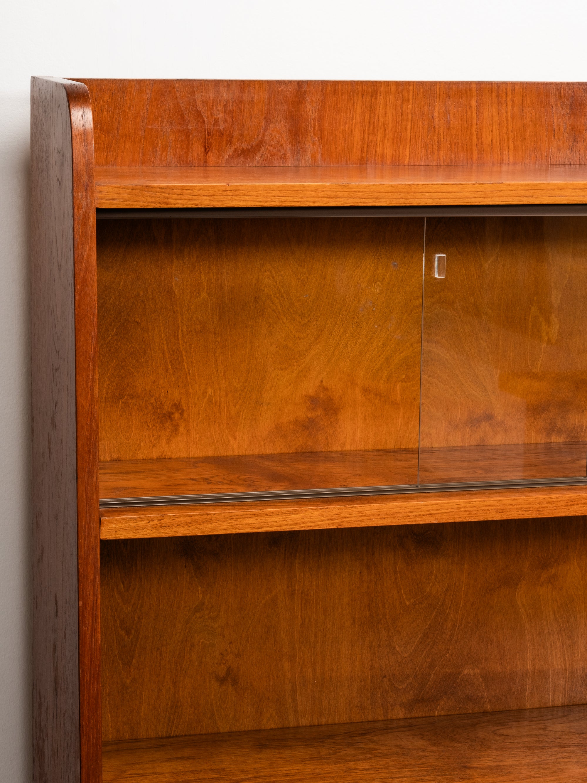 Scandinavian Teak Bookcase with Vitrine and Cabinet, 1950s