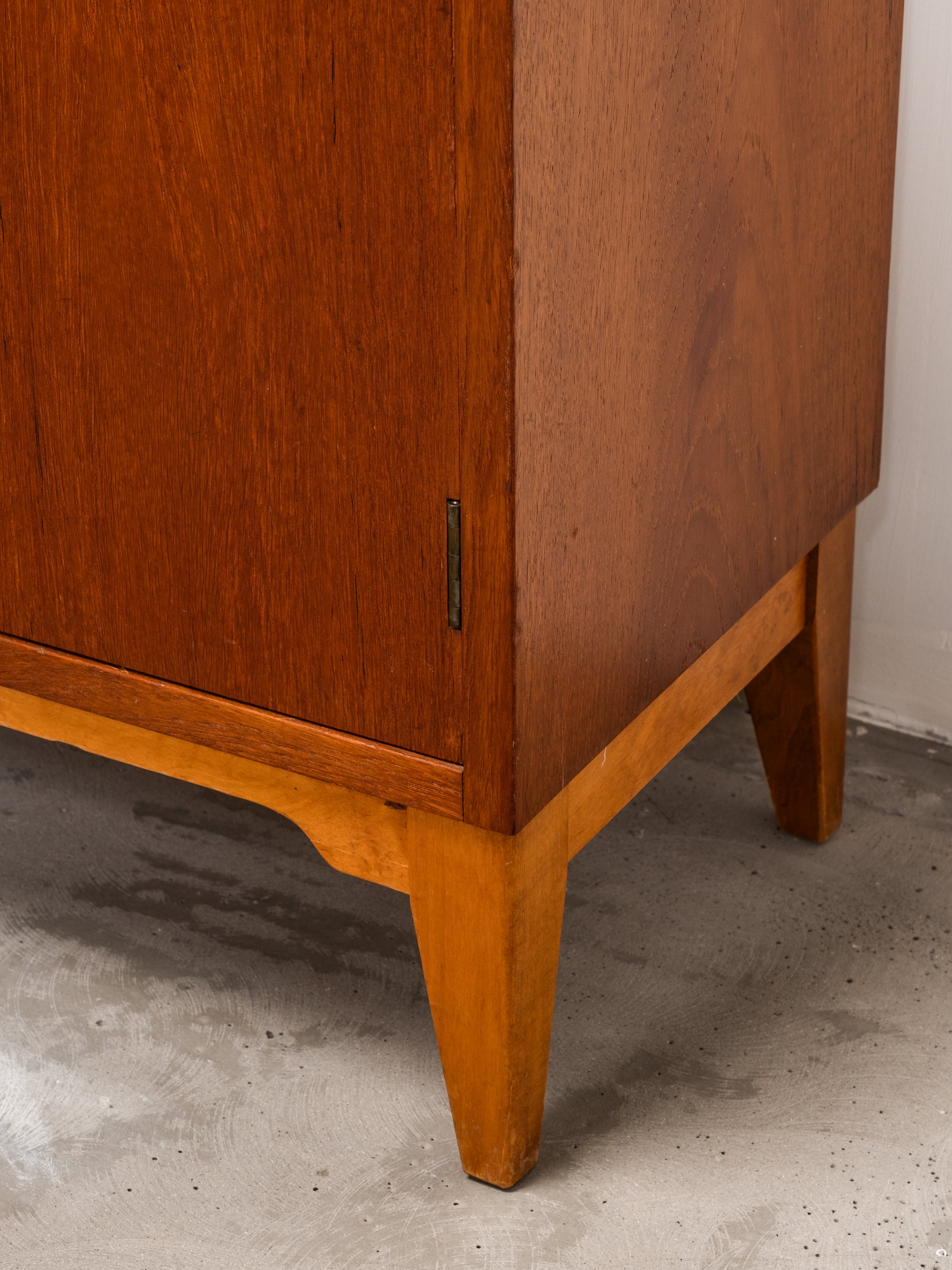 Scandinavian Teak Bookcase with Vitrine and Cabinet, 1950s