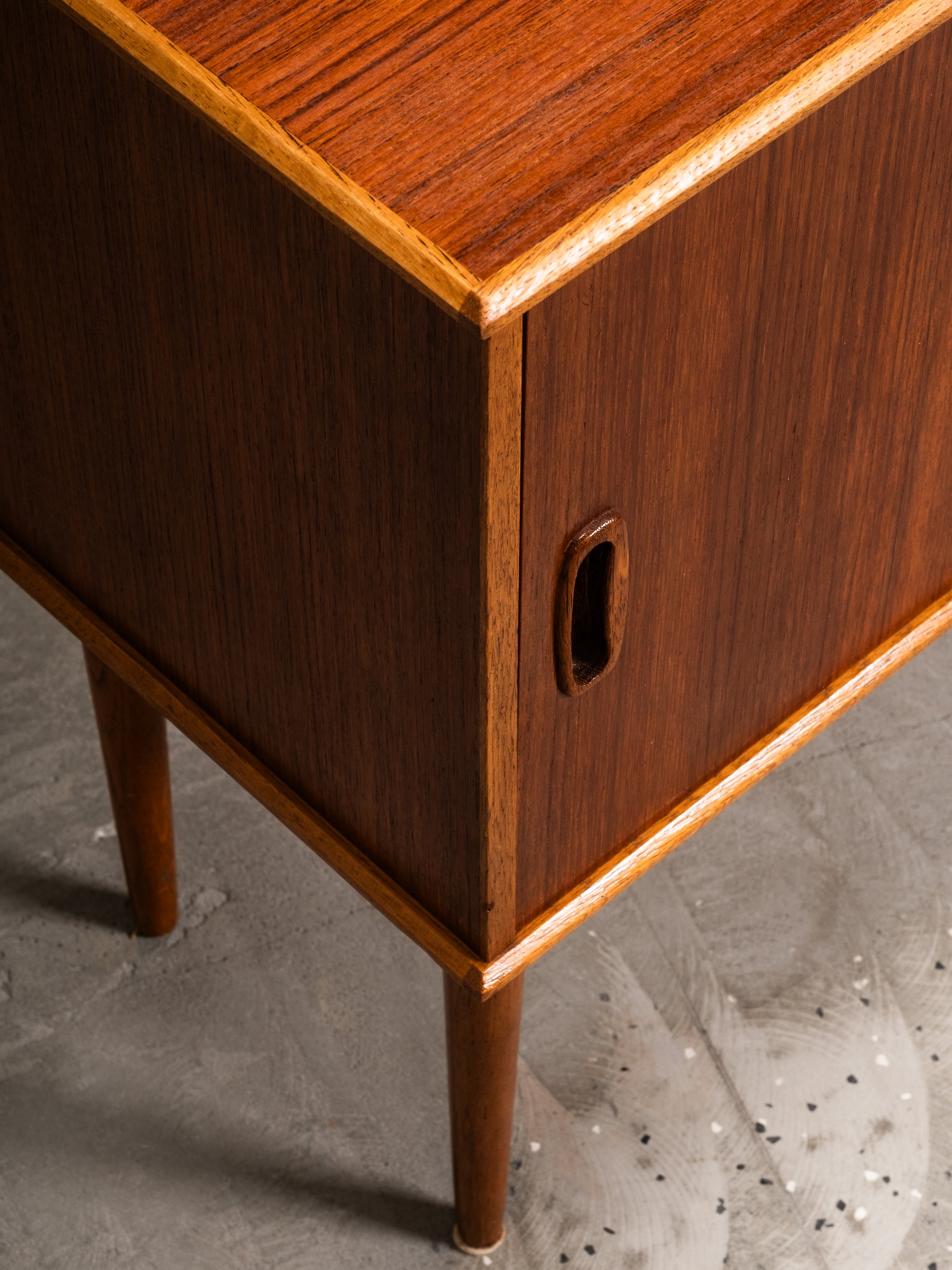 Teak &amp; Oak Console with Drawers and Sliding Door, Scandinavia, 1960s