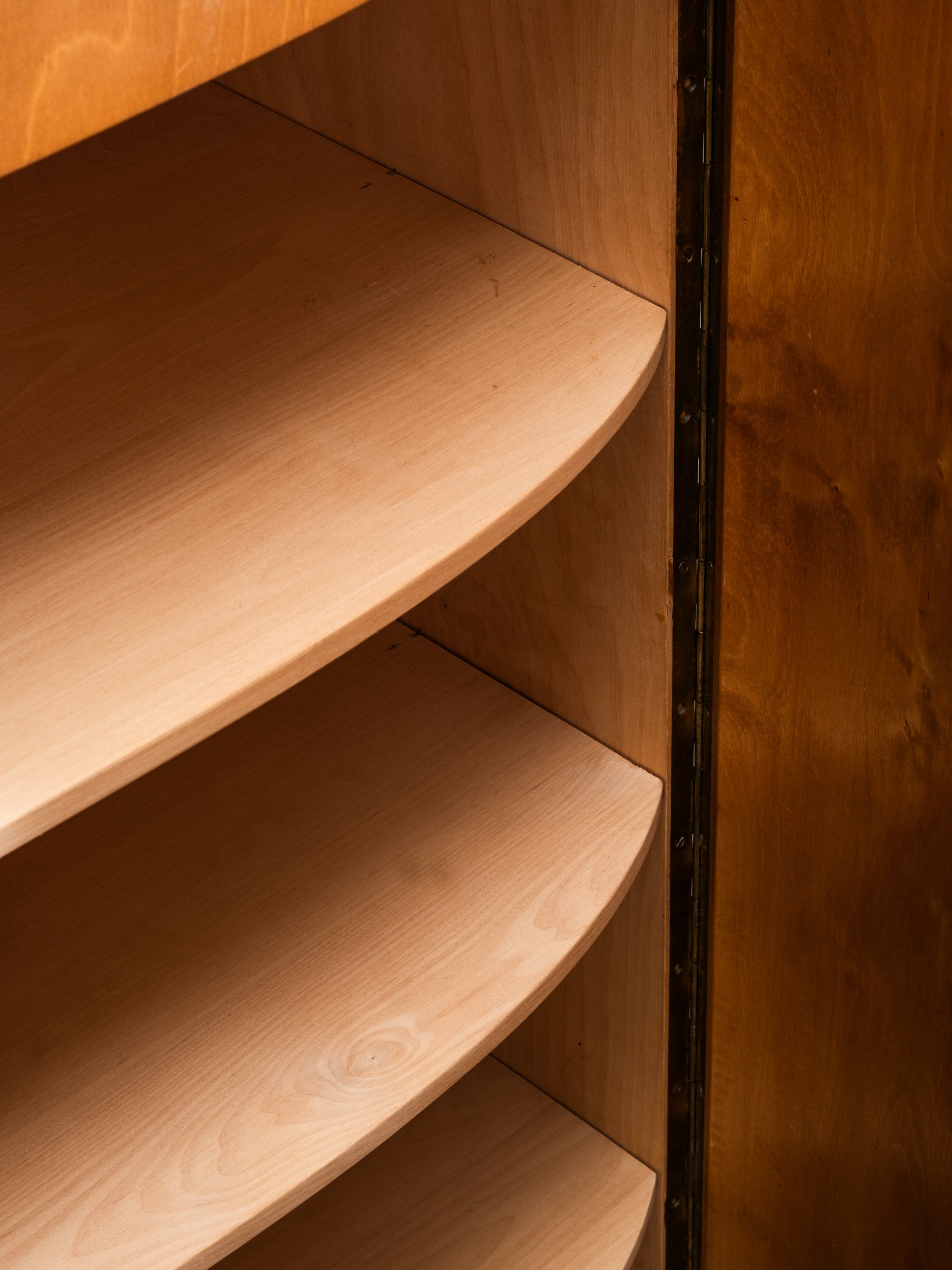 Finnish Curved Chest Cabinet in Elm, 1950s