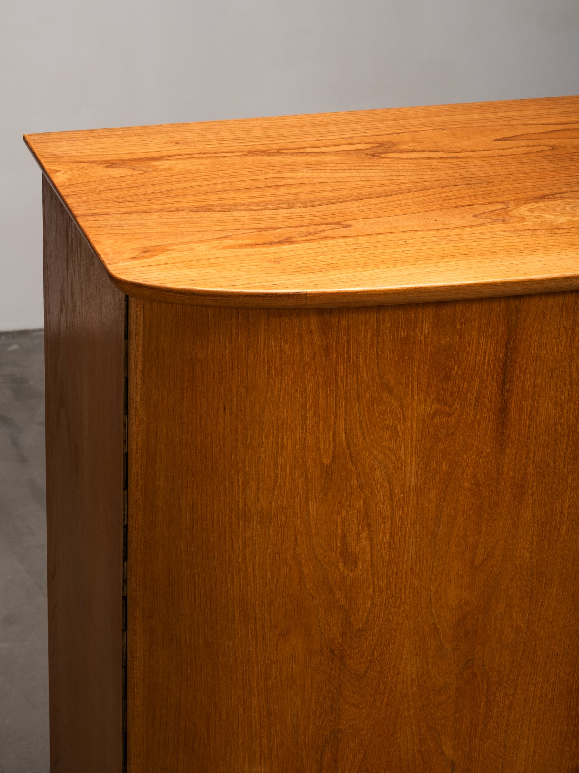 Finnish Curved Chest Cabinet in Elm, 1950s