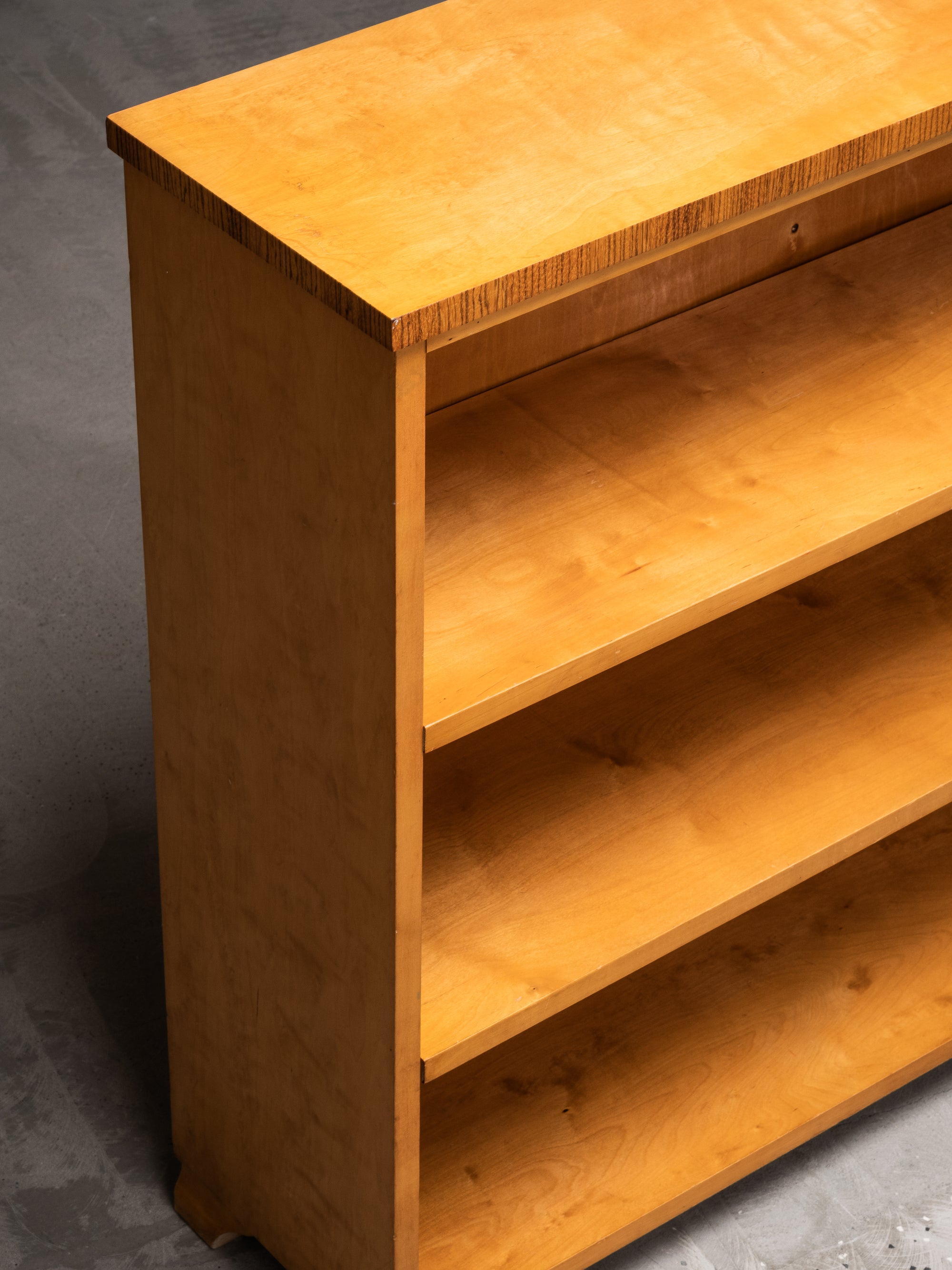 Scandinavian Functionalist Birch Shelving Unit, 1940s