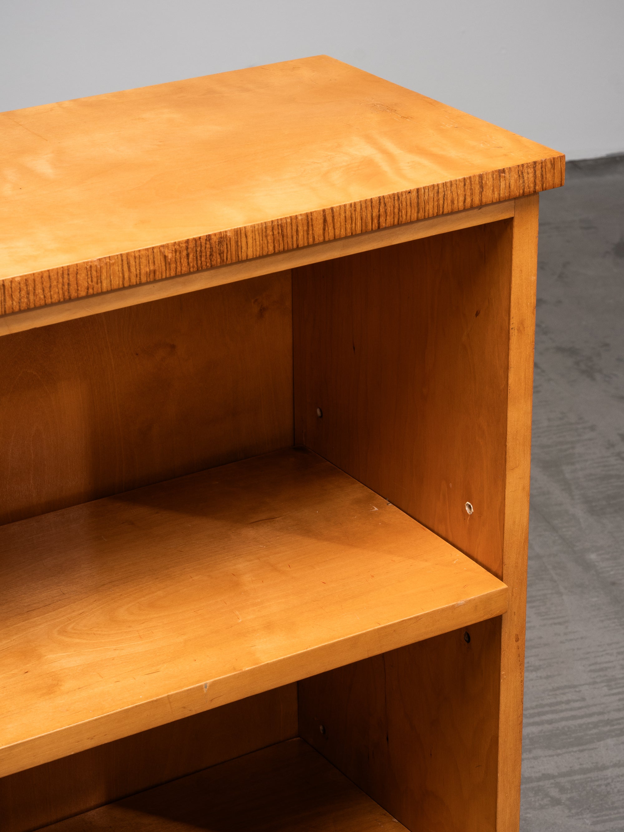 Scandinavian Functionalist Birch Shelving Unit, 1940s