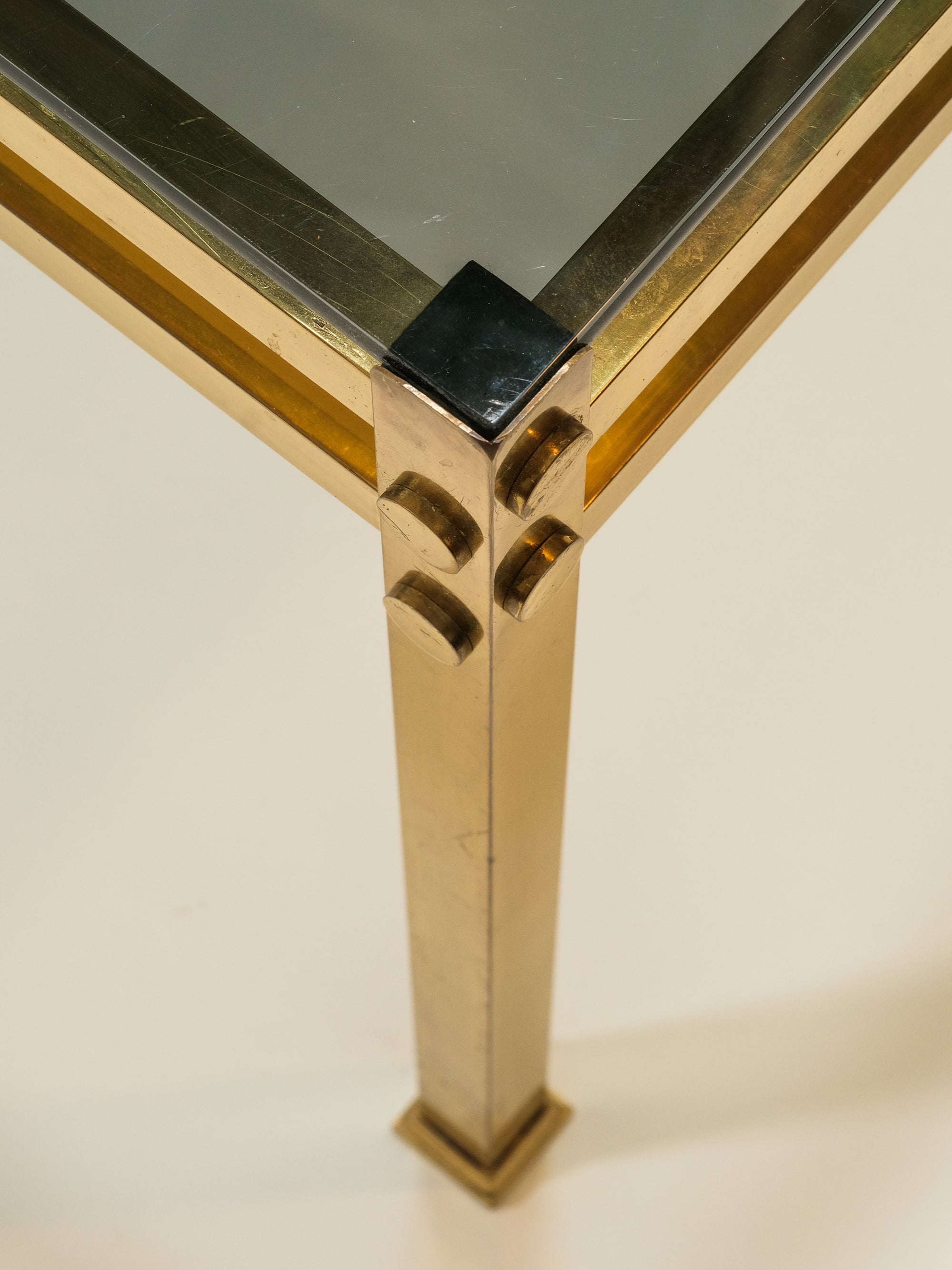 Brass &amp; Smoked Glass Coffee Table, 1970s