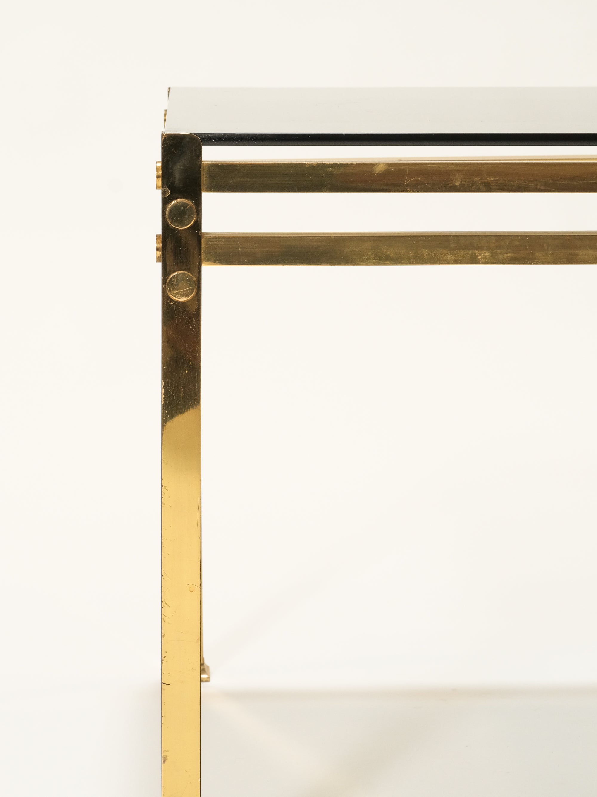 Brass &amp; Smoked Glass Coffee Table, 1970s