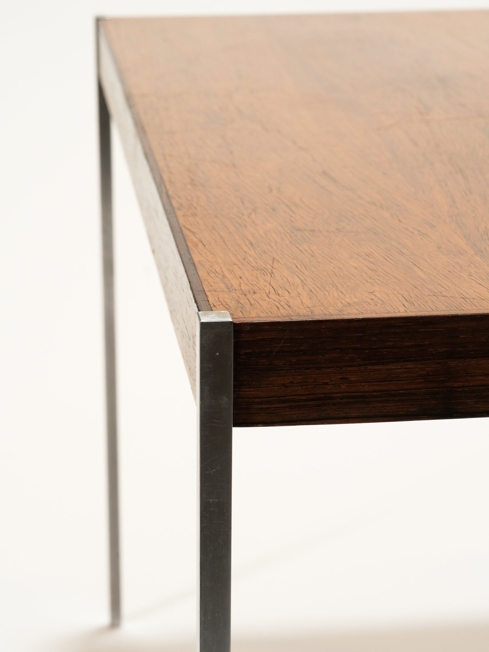 Rosewood &amp; Chrome Coffee Table by Uno &amp; Östen Kristiansson, Luxus, 1960s