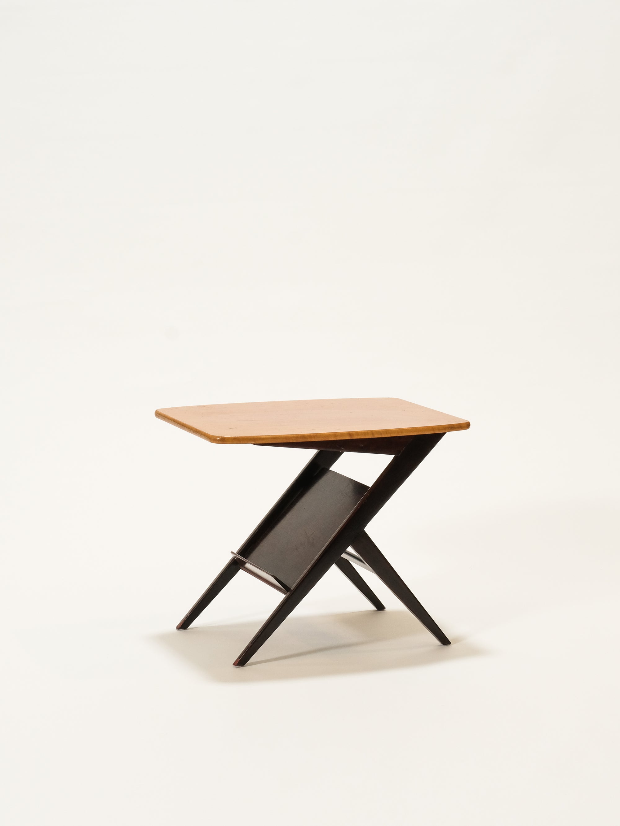 Scandinavian Side Table with Magazine Rack, 1950s