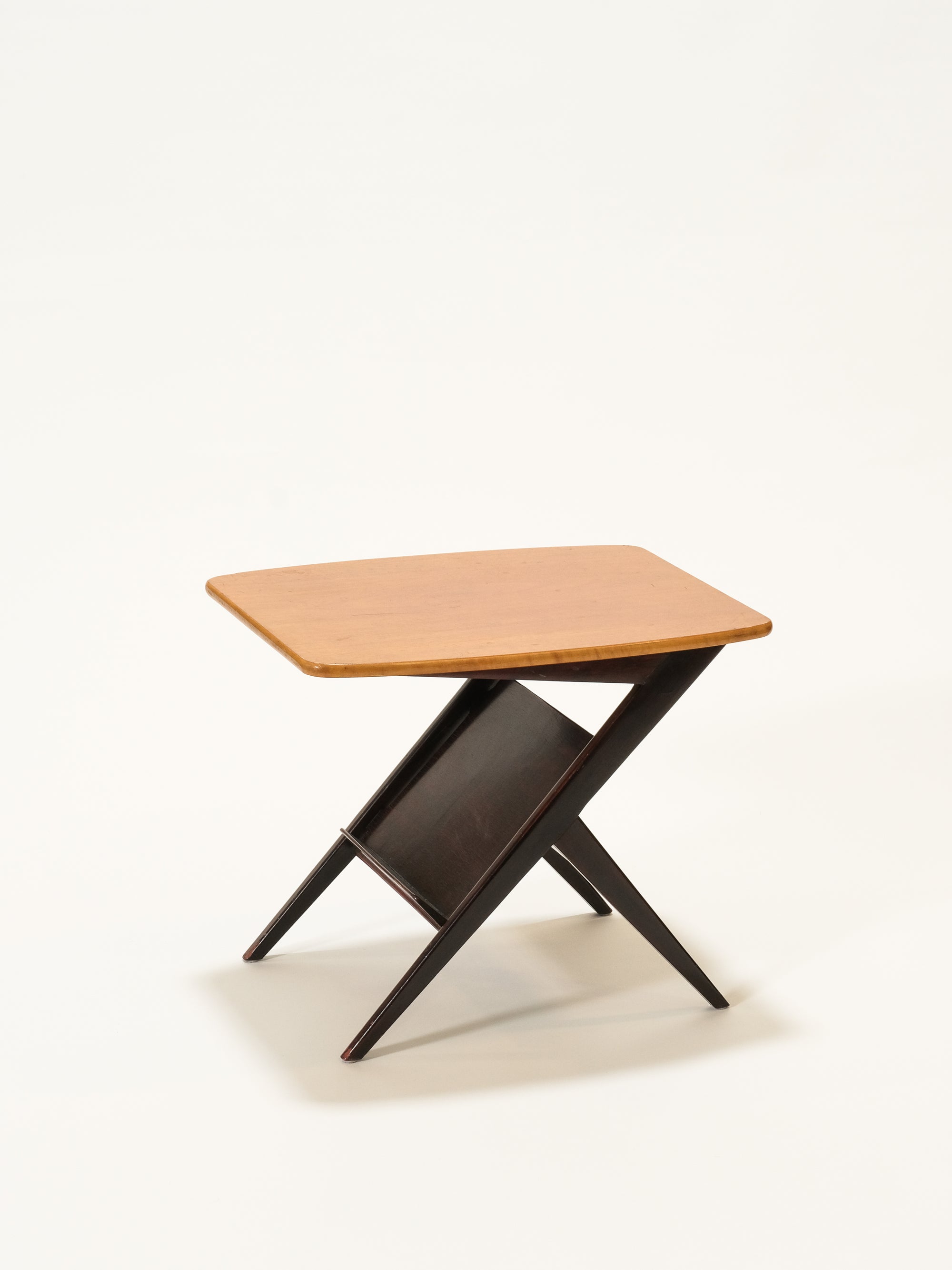 Scandinavian Side Table with Magazine Rack, 1950s