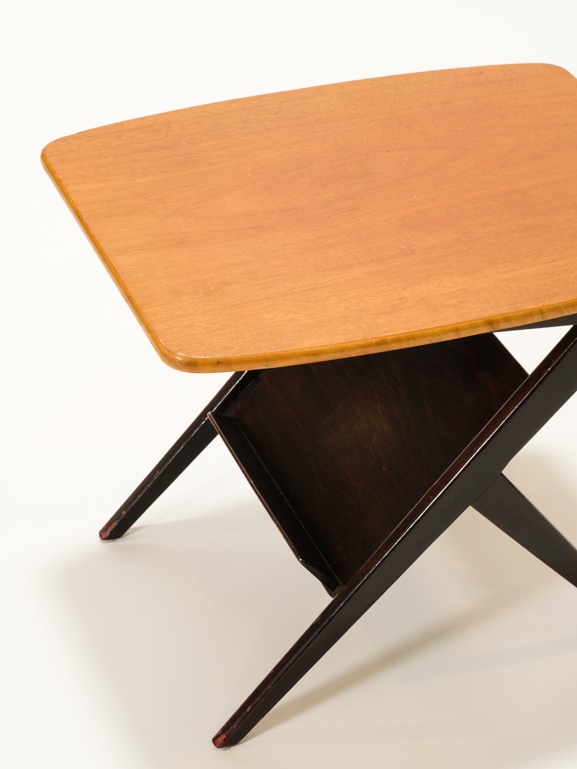 Scandinavian Side Table with Magazine Rack, 1950s