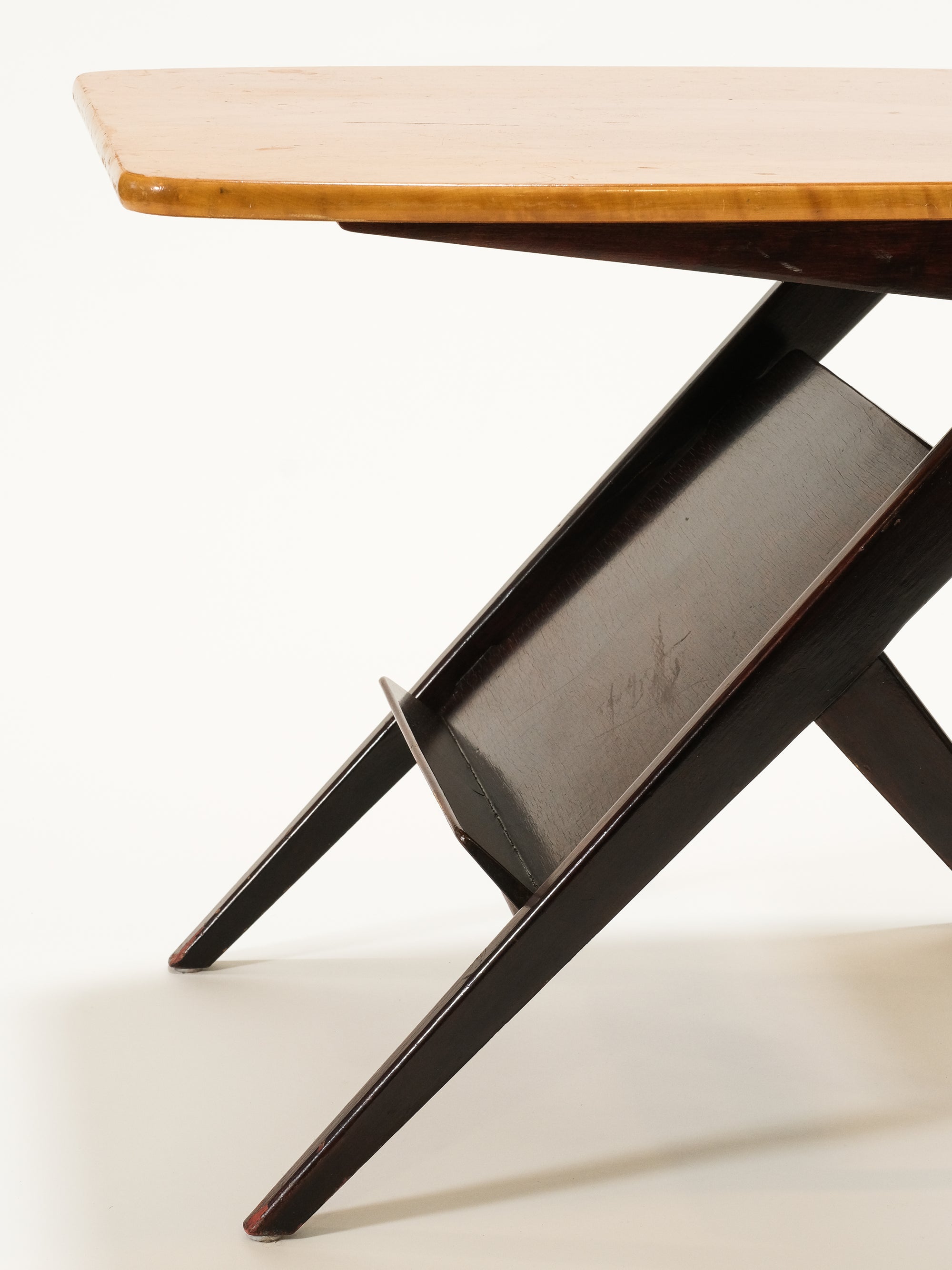 Scandinavian Side Table with Magazine Rack, 1950s