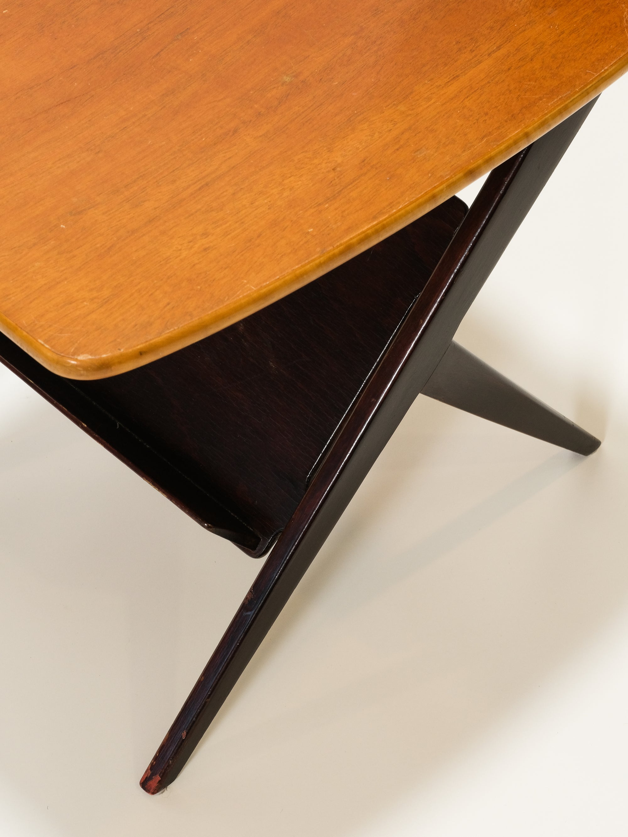 Scandinavian Side Table with Magazine Rack, 1950s