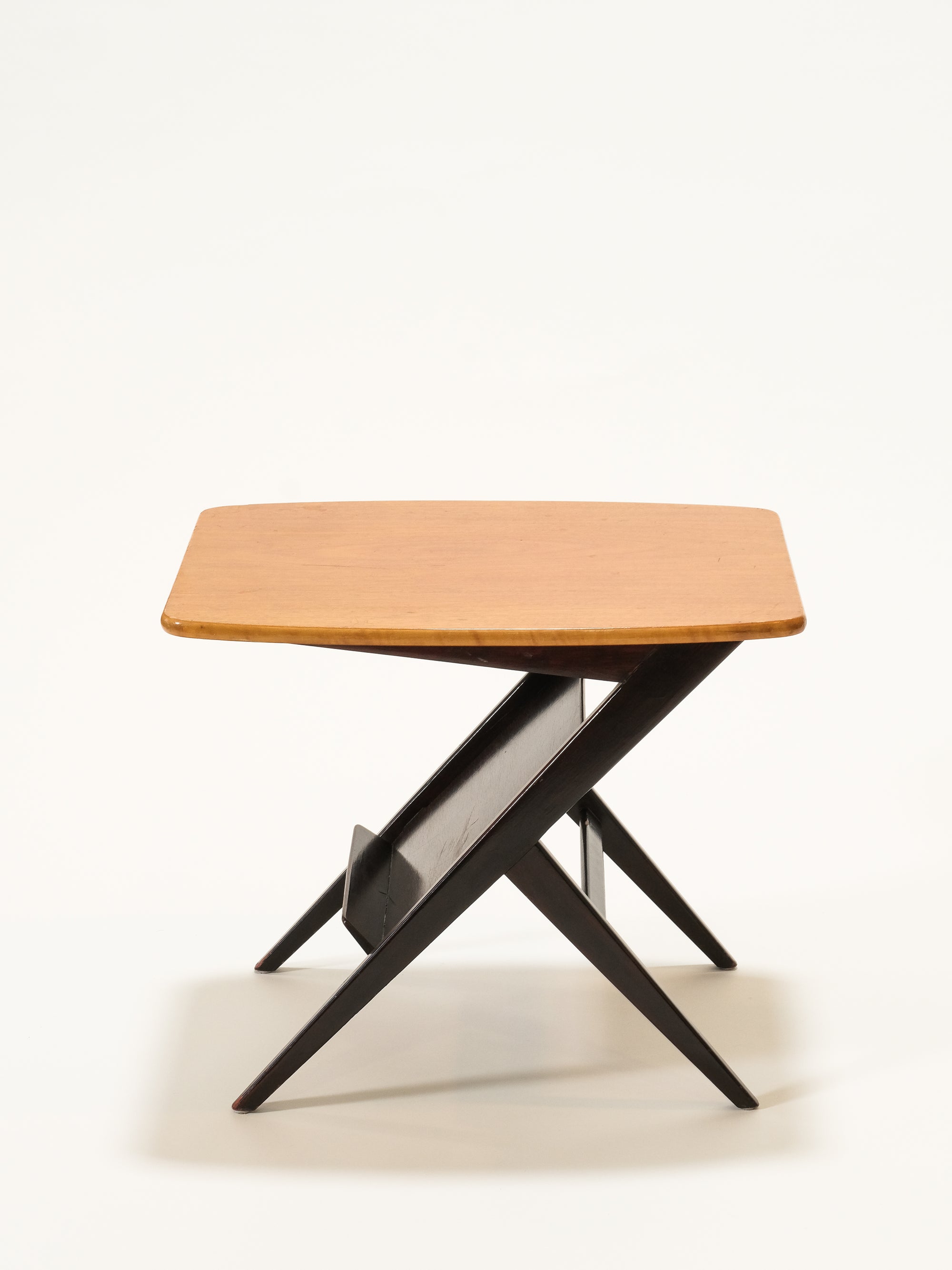 Scandinavian Side Table with Magazine Rack, 1950s