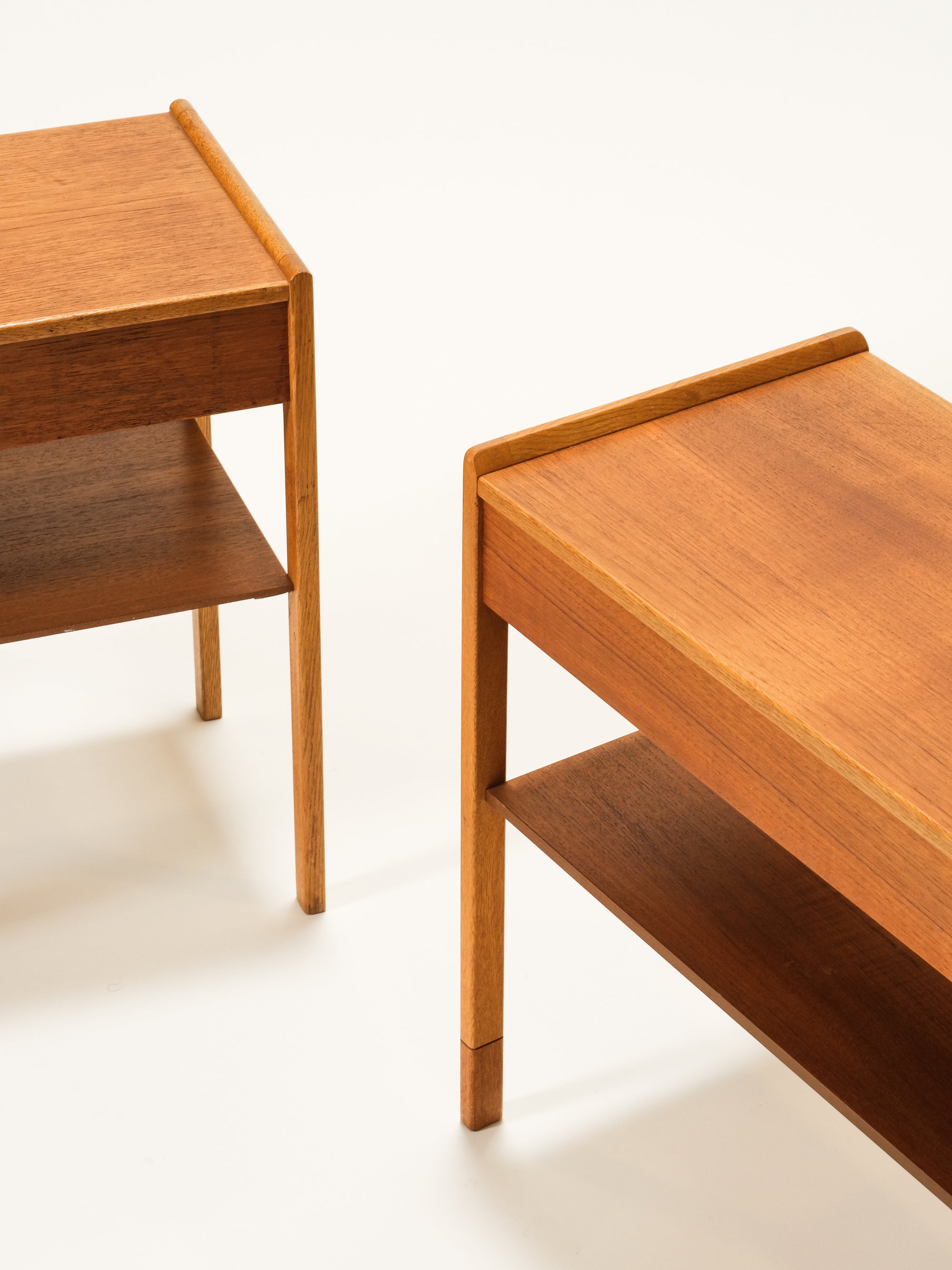 Swedish Mid-Century Teak &amp; Oak Bedside Tables, 1960s