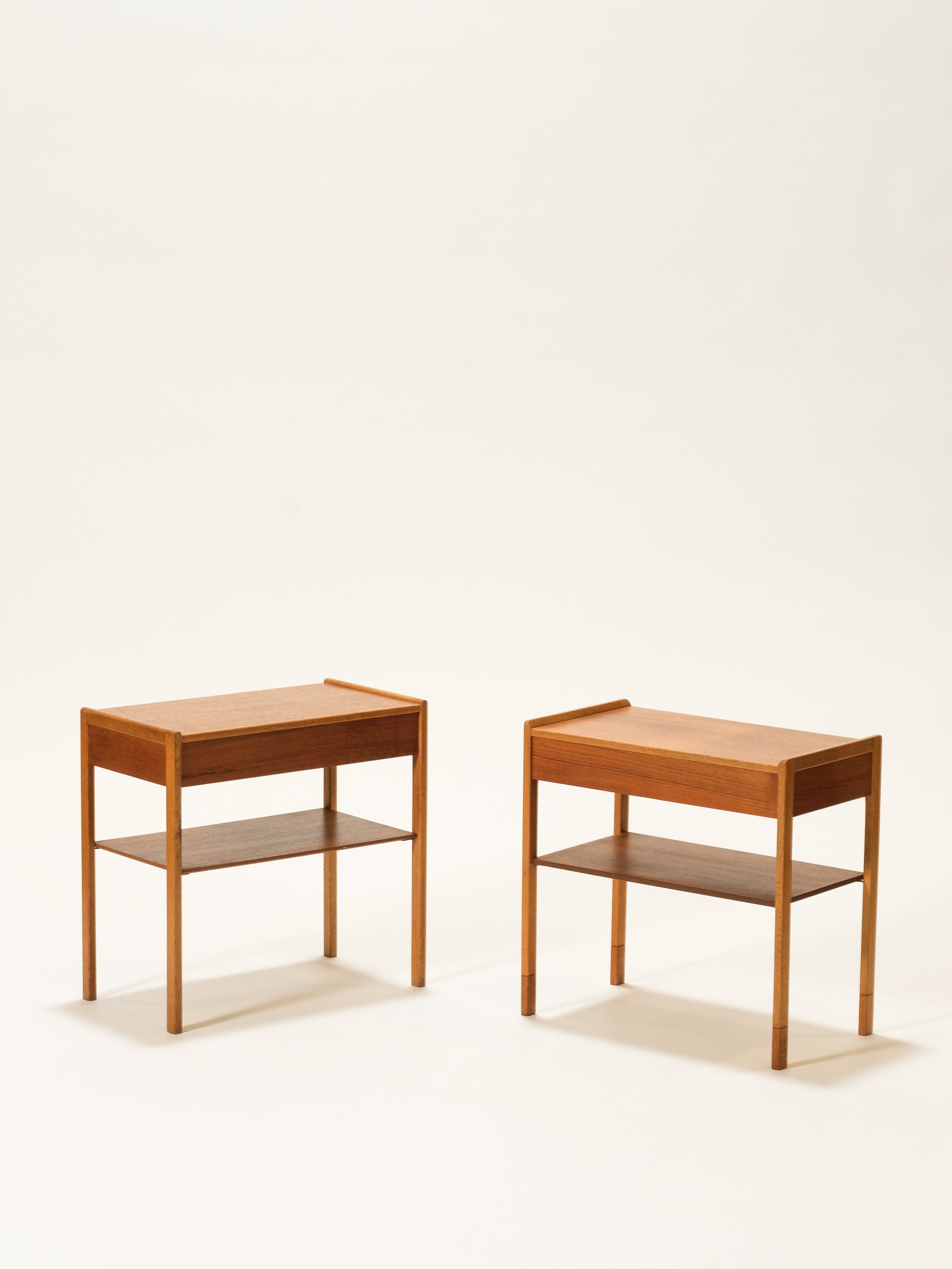 Swedish Mid-Century Teak &amp; Oak Bedside Tables, 1960s