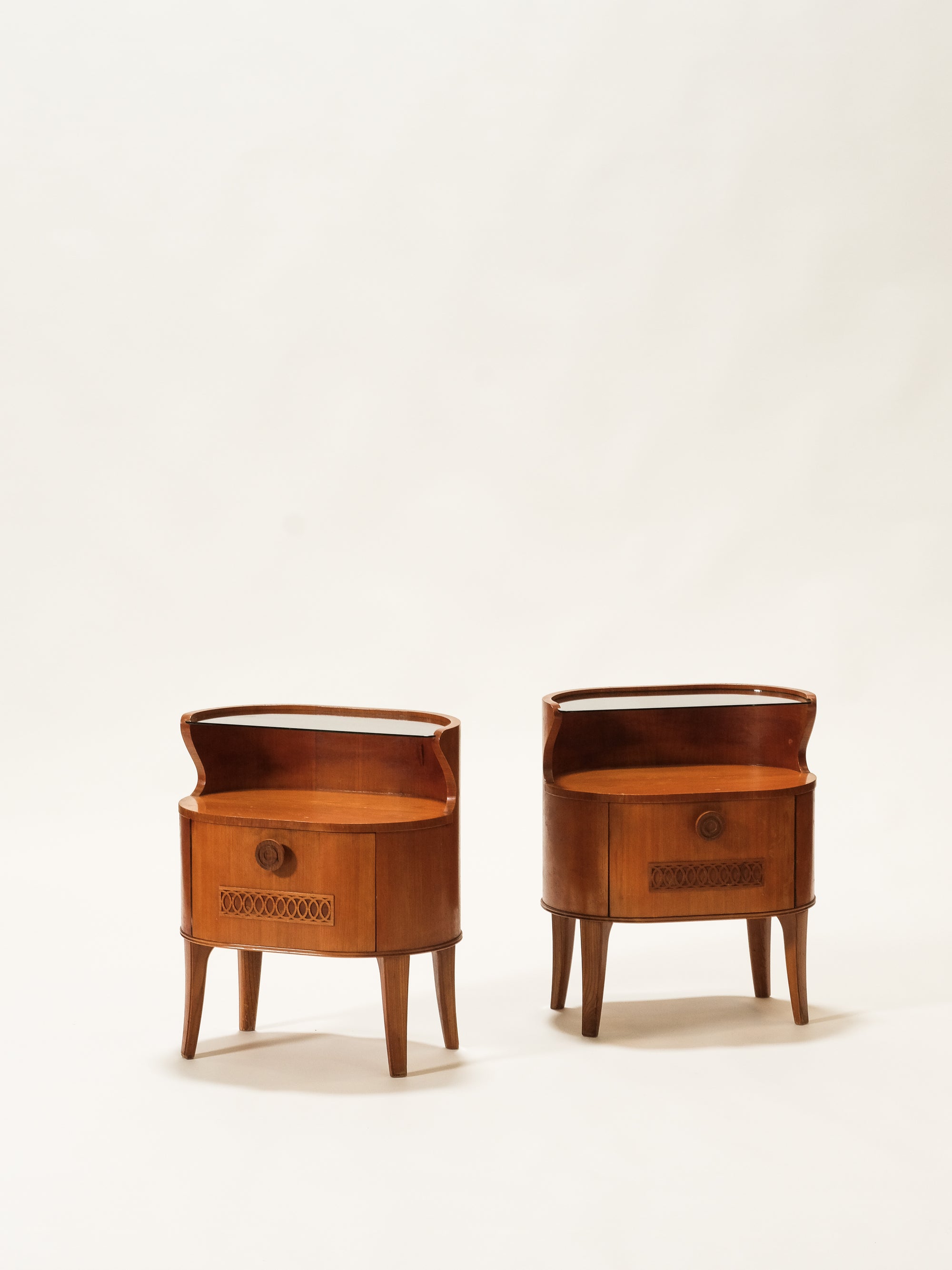 Pair of Scandinavian Art Deco / Funkis Bedside Tables, 1940s