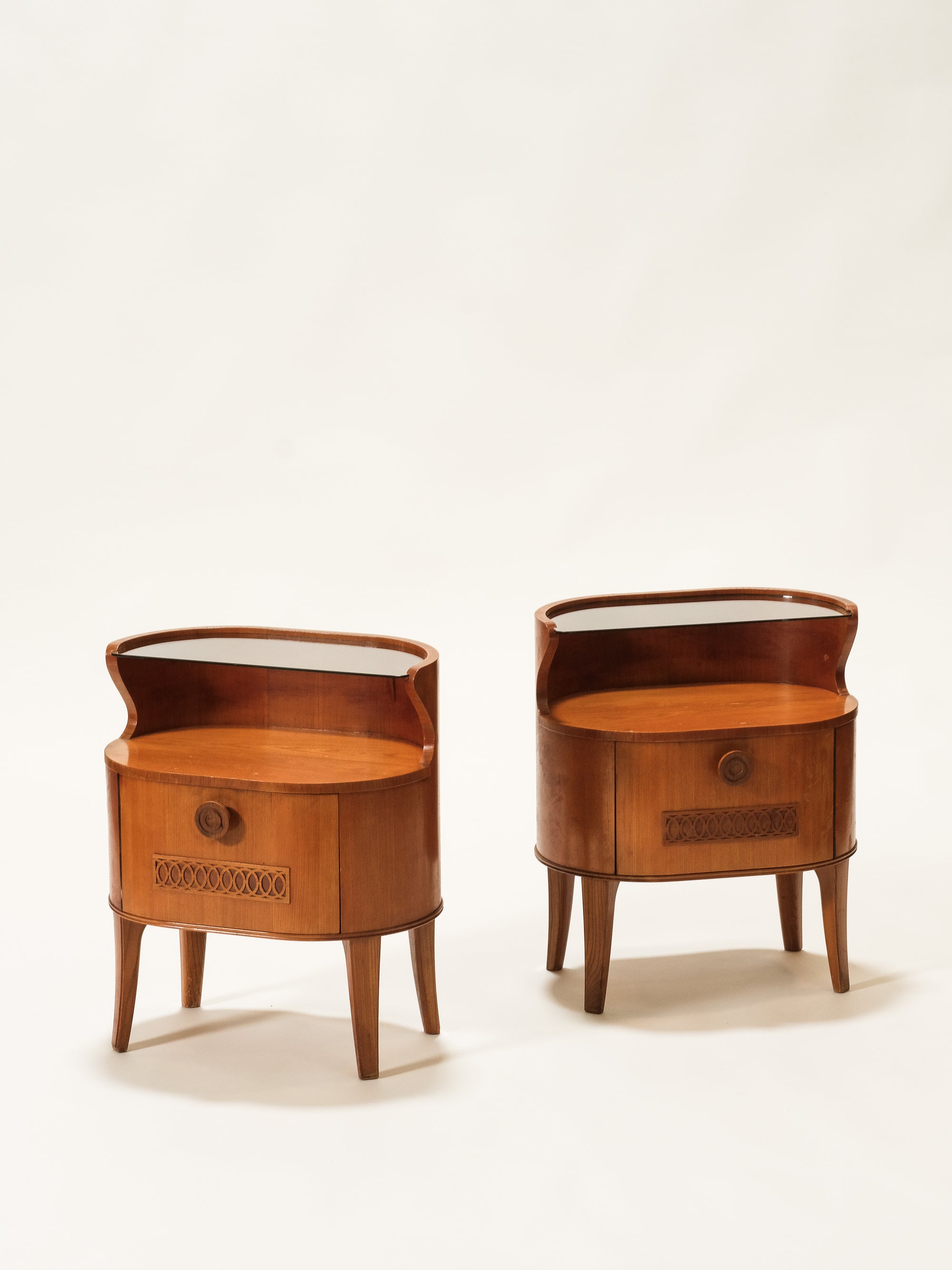 Pair of Scandinavian Art Deco / Funkis Bedside Tables, 1940s