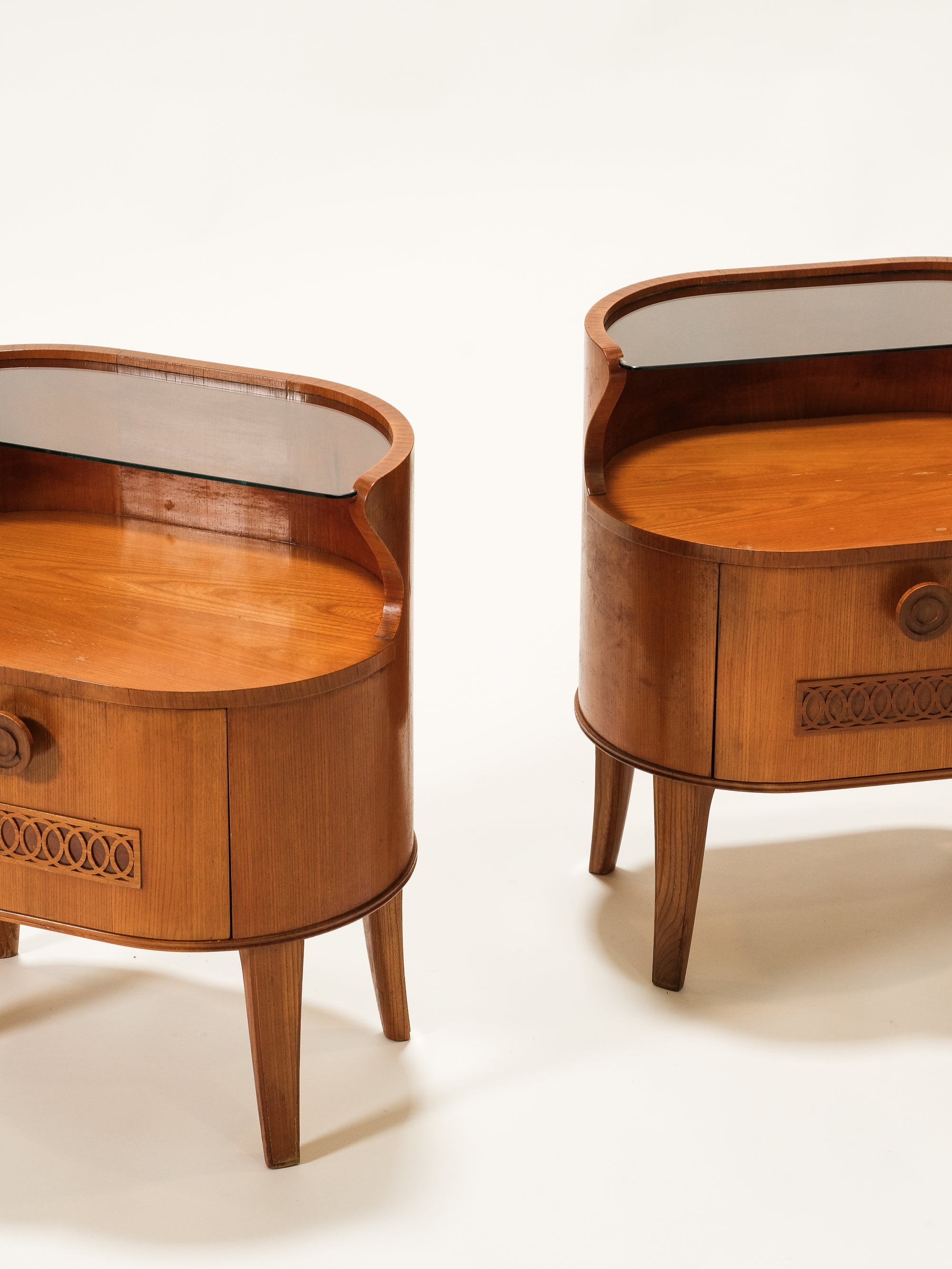Pair of Scandinavian Art Deco / Funkis Bedside Tables, 1940s