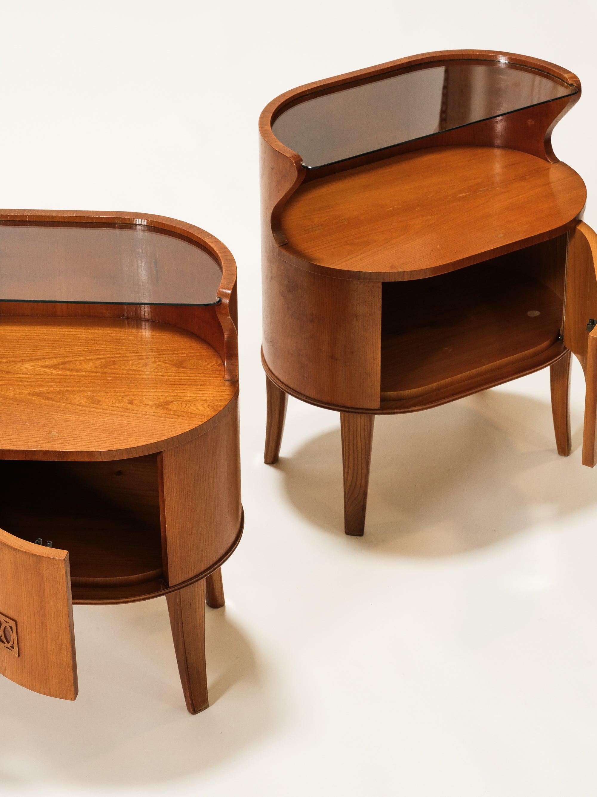 Pair of Scandinavian Art Deco / Funkis Bedside Tables, 1940s