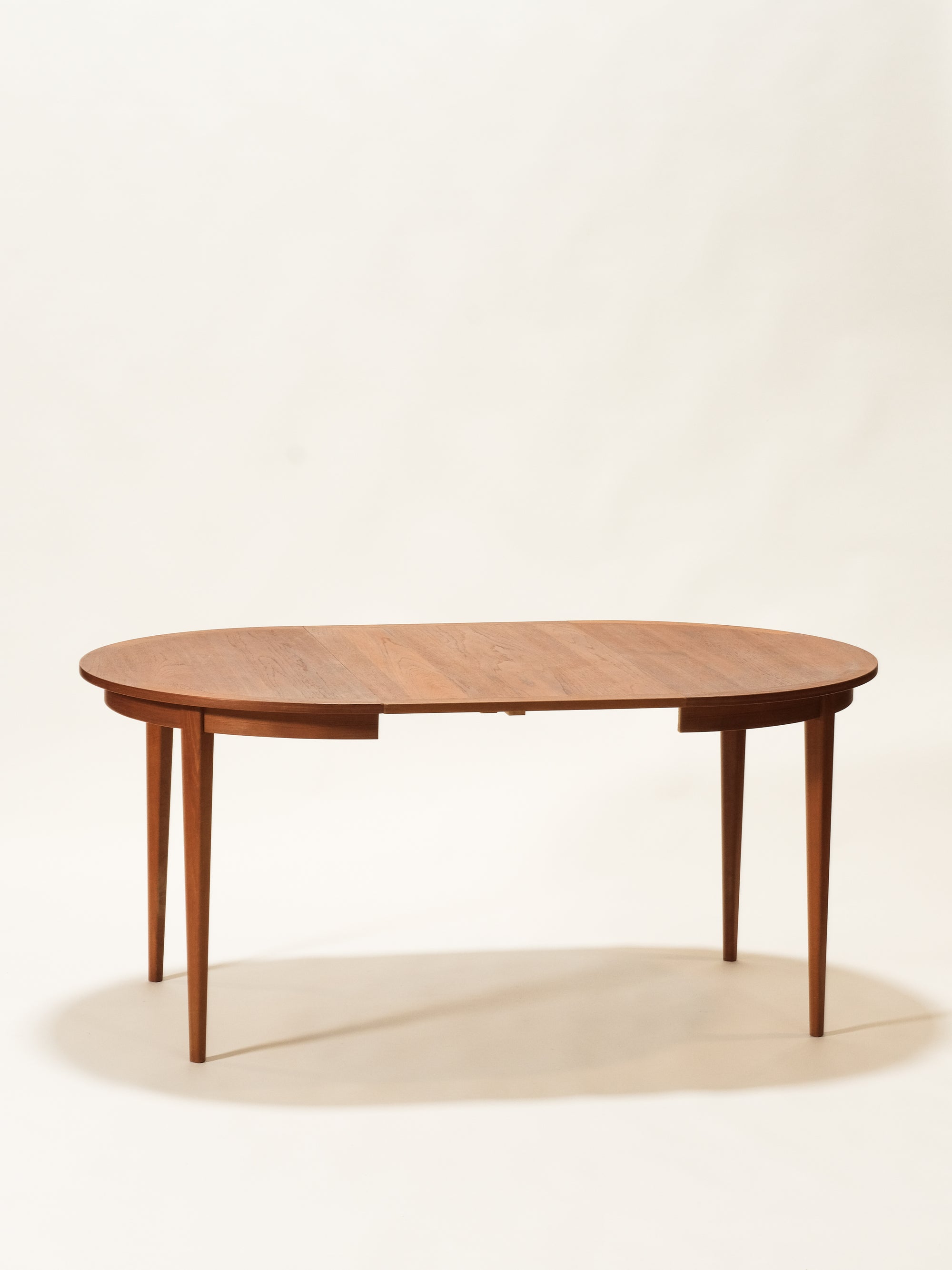 Scandinavian Round Teak Extendable Dining Table, 1960s