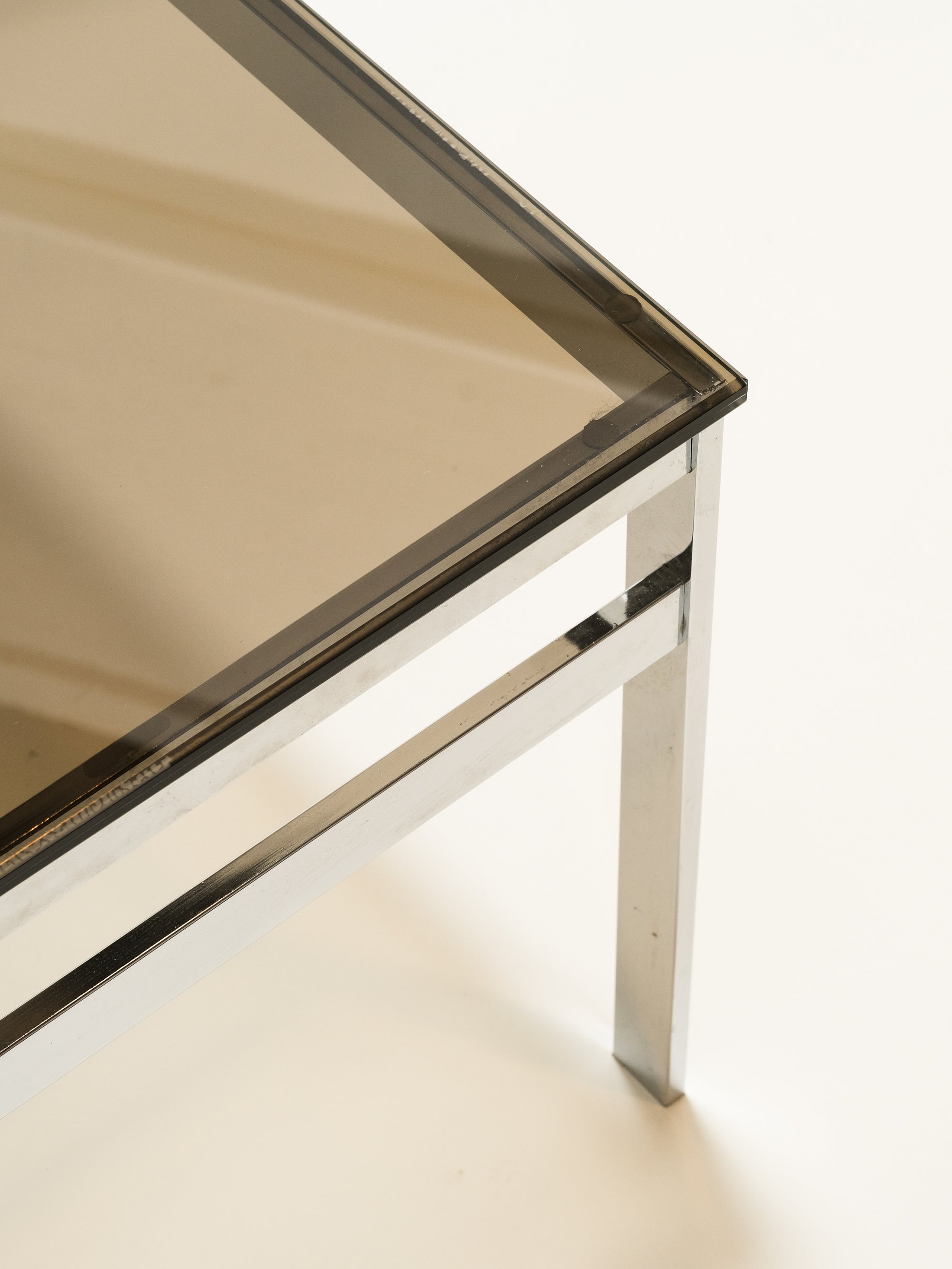 Chrome &amp; Smoked Glass Coffee Table, 1970s