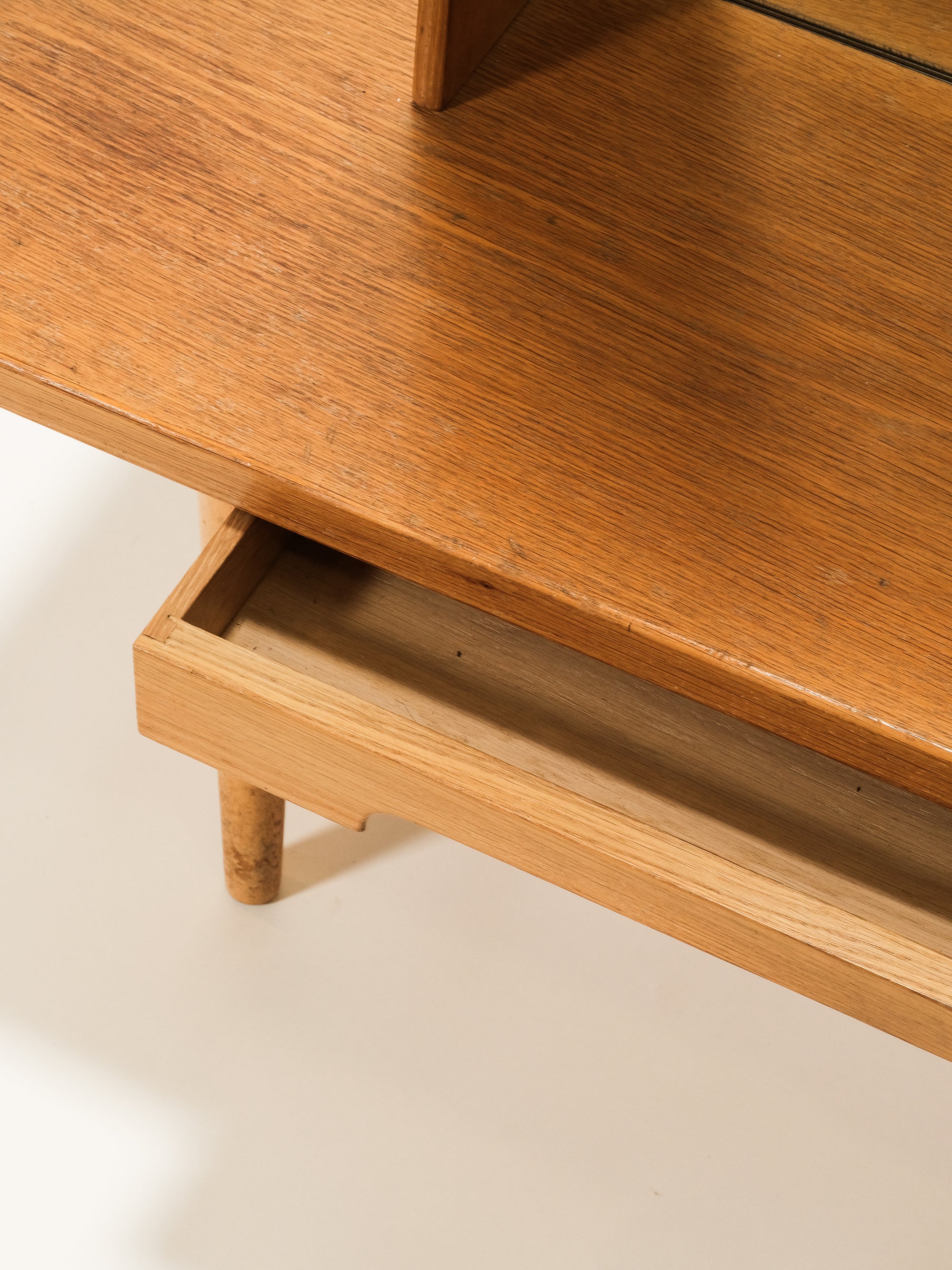 Freestanding Oak Hall Mirror With Drawer, Kurt Østervig, Denmark, 1960s