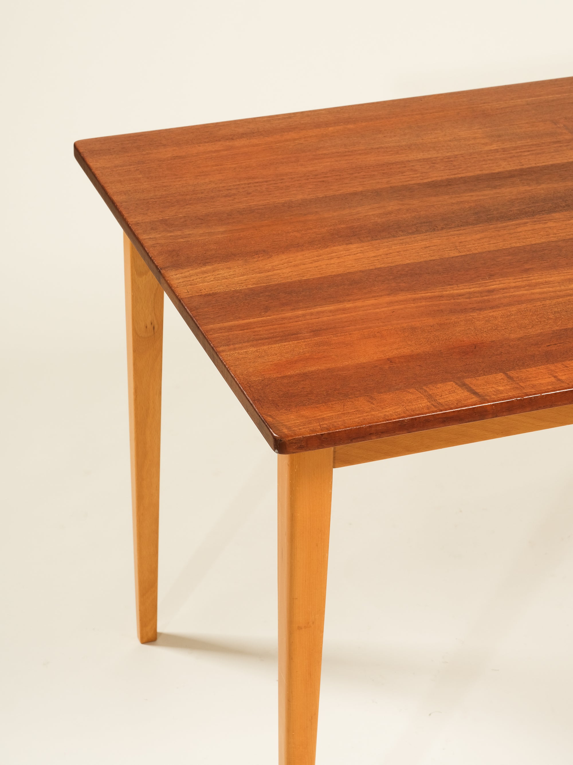Teak &amp; Beech Extendable Dining Table, Sweden, 1960s